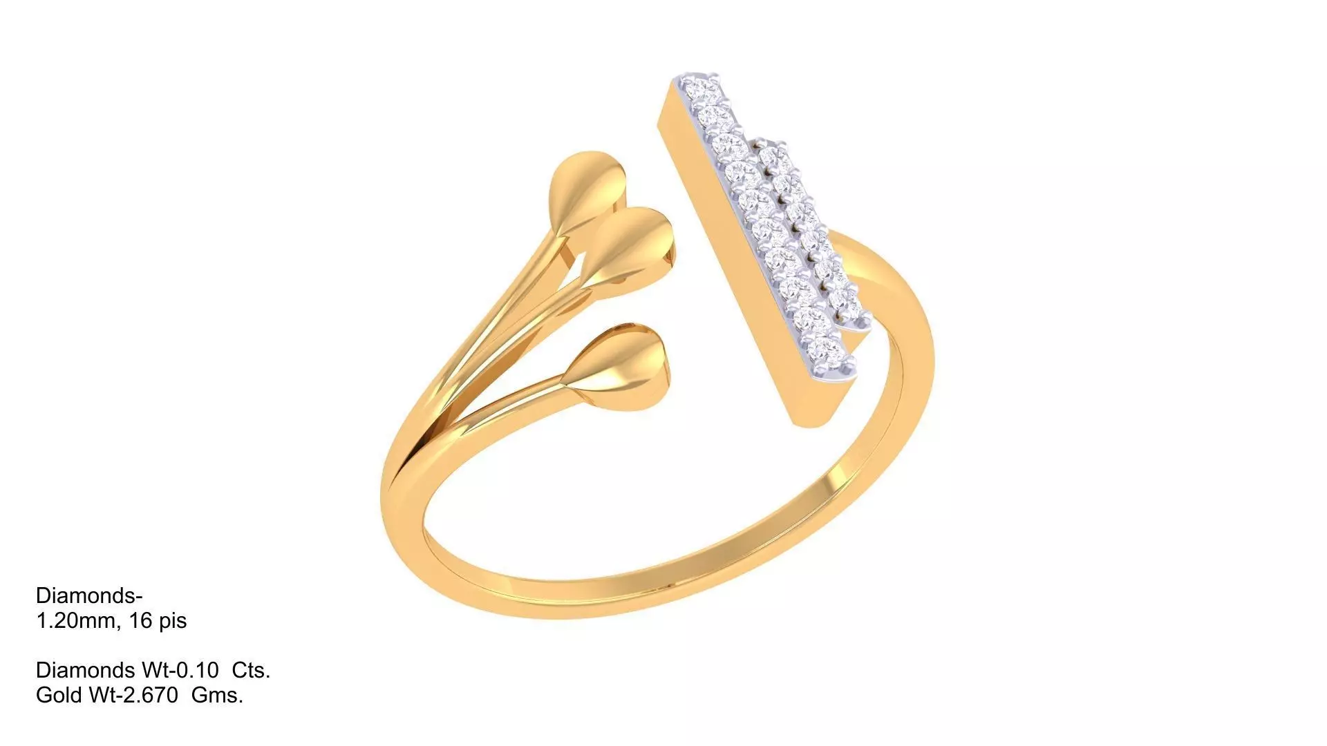 Custom Design Gold Ring 3D print model