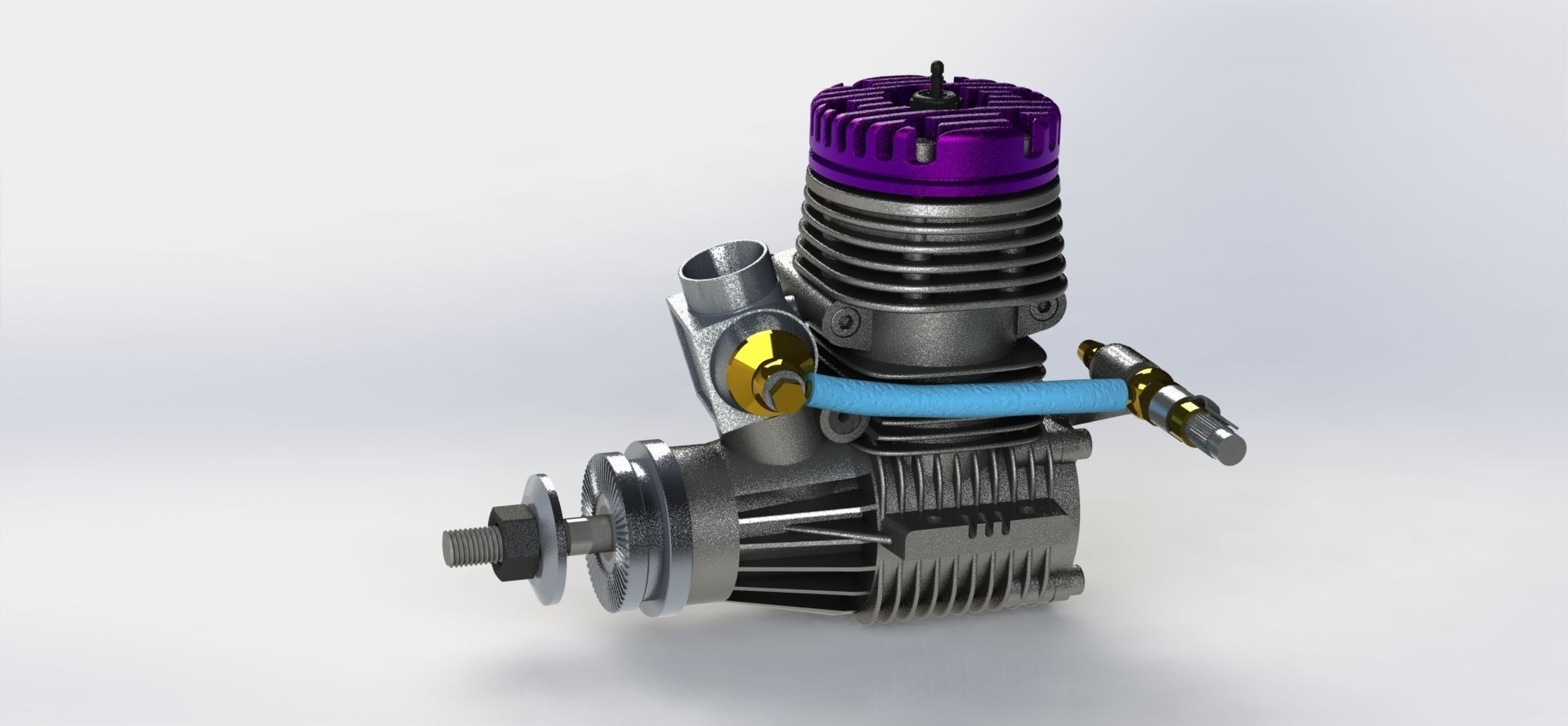 Novarossi Rex R46CR Aircraft Engine with Tuned Muffler 3D print model_3