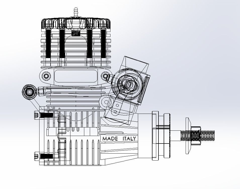 Novarossi Rex R46CR Aircraft Engine with Tuned Muffler 3D print model_1