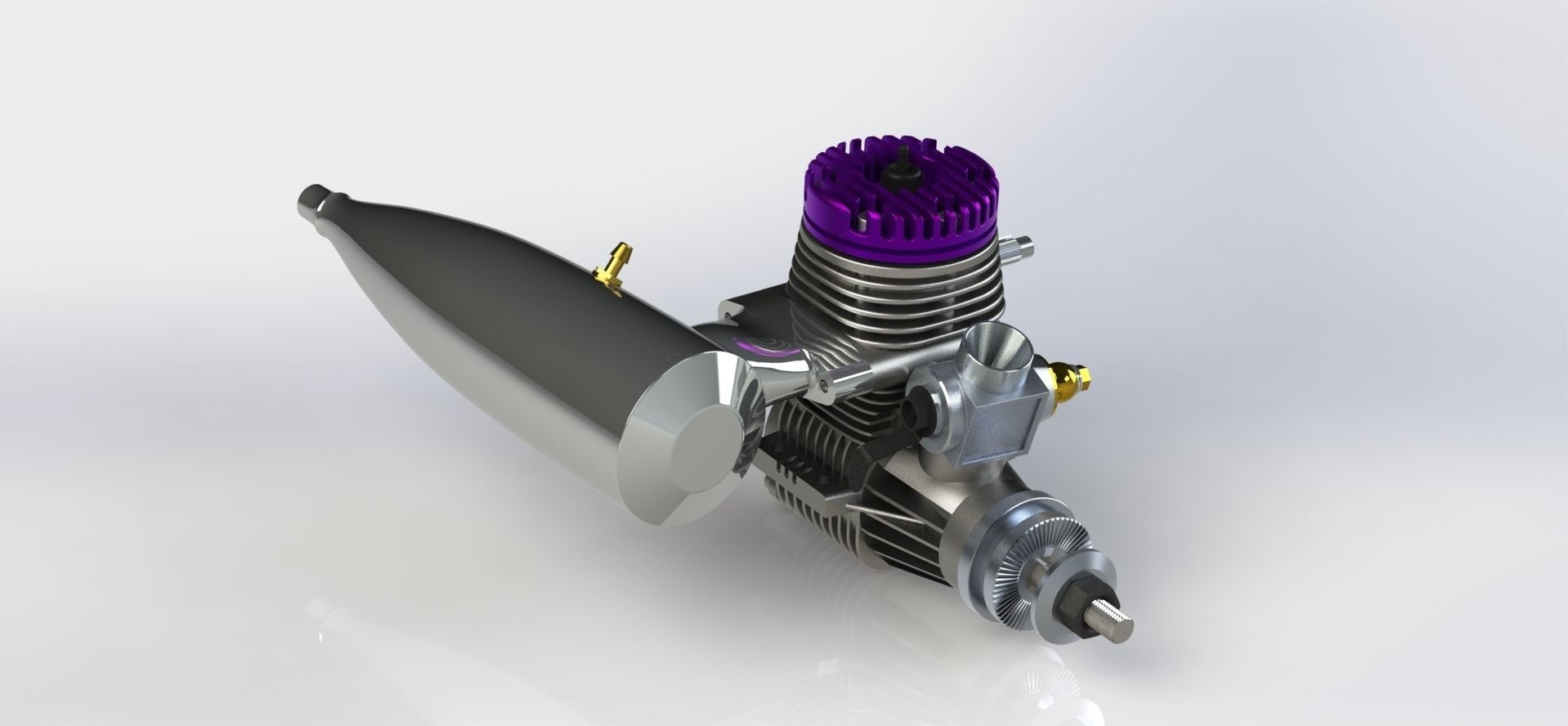 Novarossi Rex R46CR Aircraft Engine with Tuned Muffler 3D print model_4