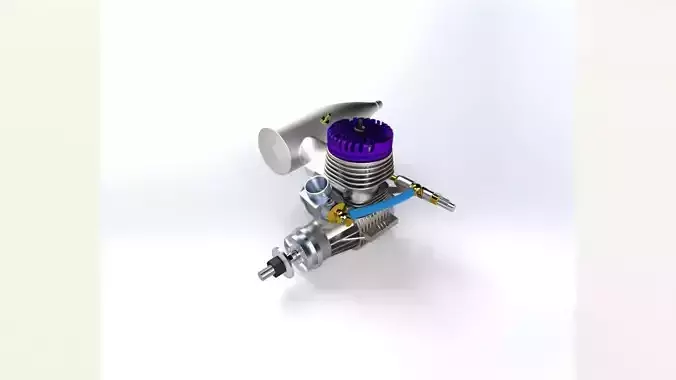 Novarossi Rex R46CR Aircraft Engine with Tuned Muffler 3D print model