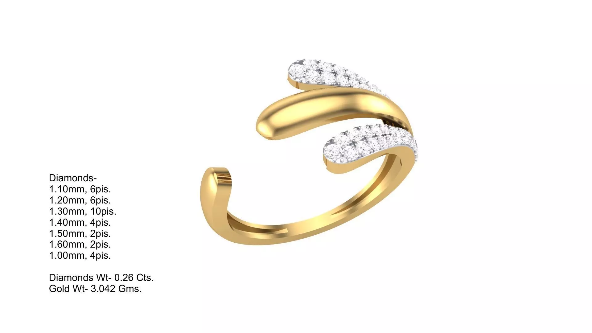 Custom Design Gold Ring Free 3D print model