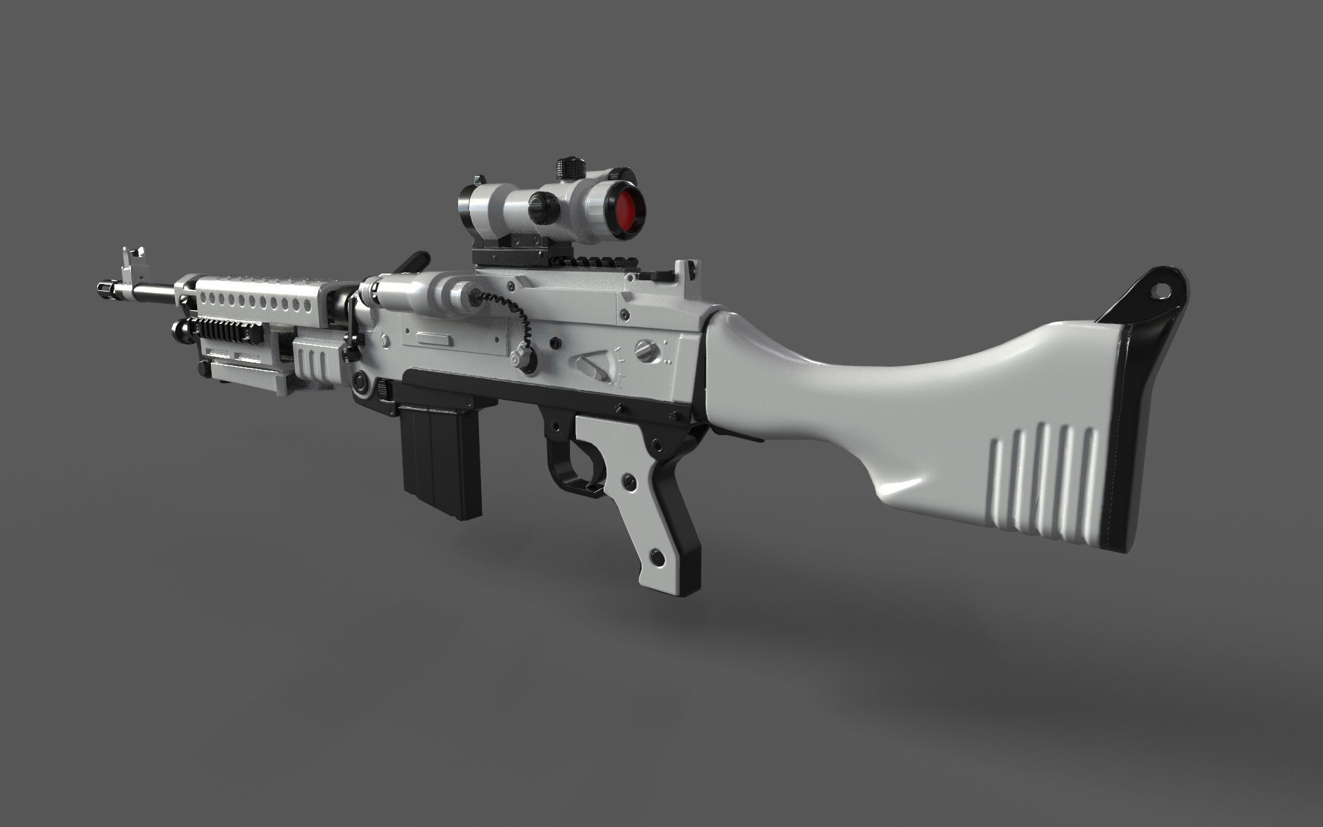 C320 Carbine LowPoly Low-poly 3D model_1