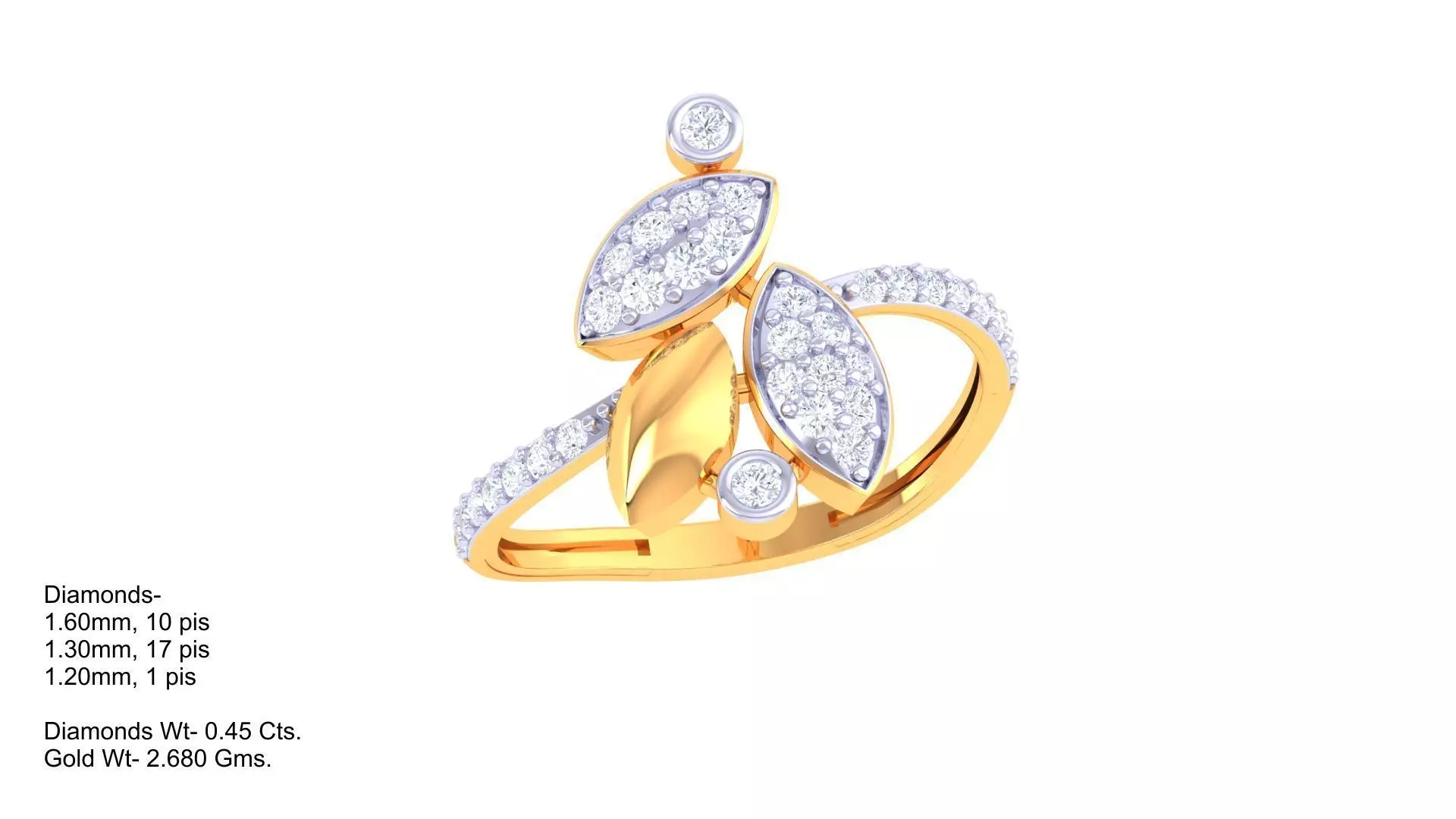 Custom Design Gold Ring Free 3D print model