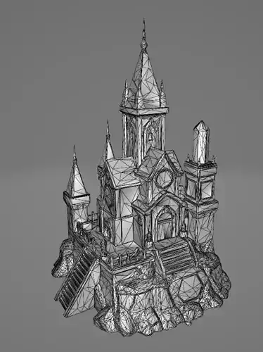 Mystical castle 7 50k polys