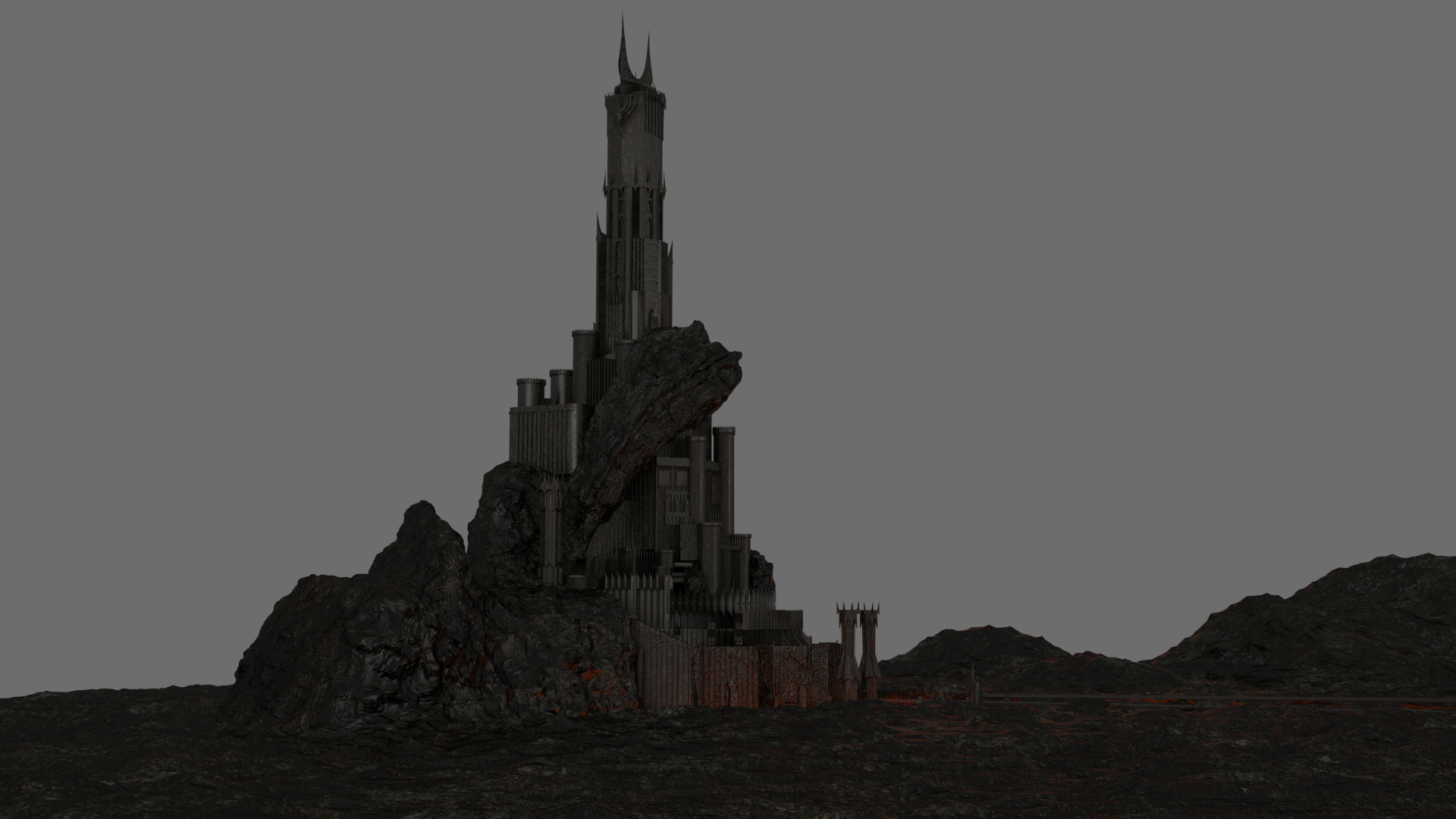 The Dark Tower of Barad-Dur 3D model_2