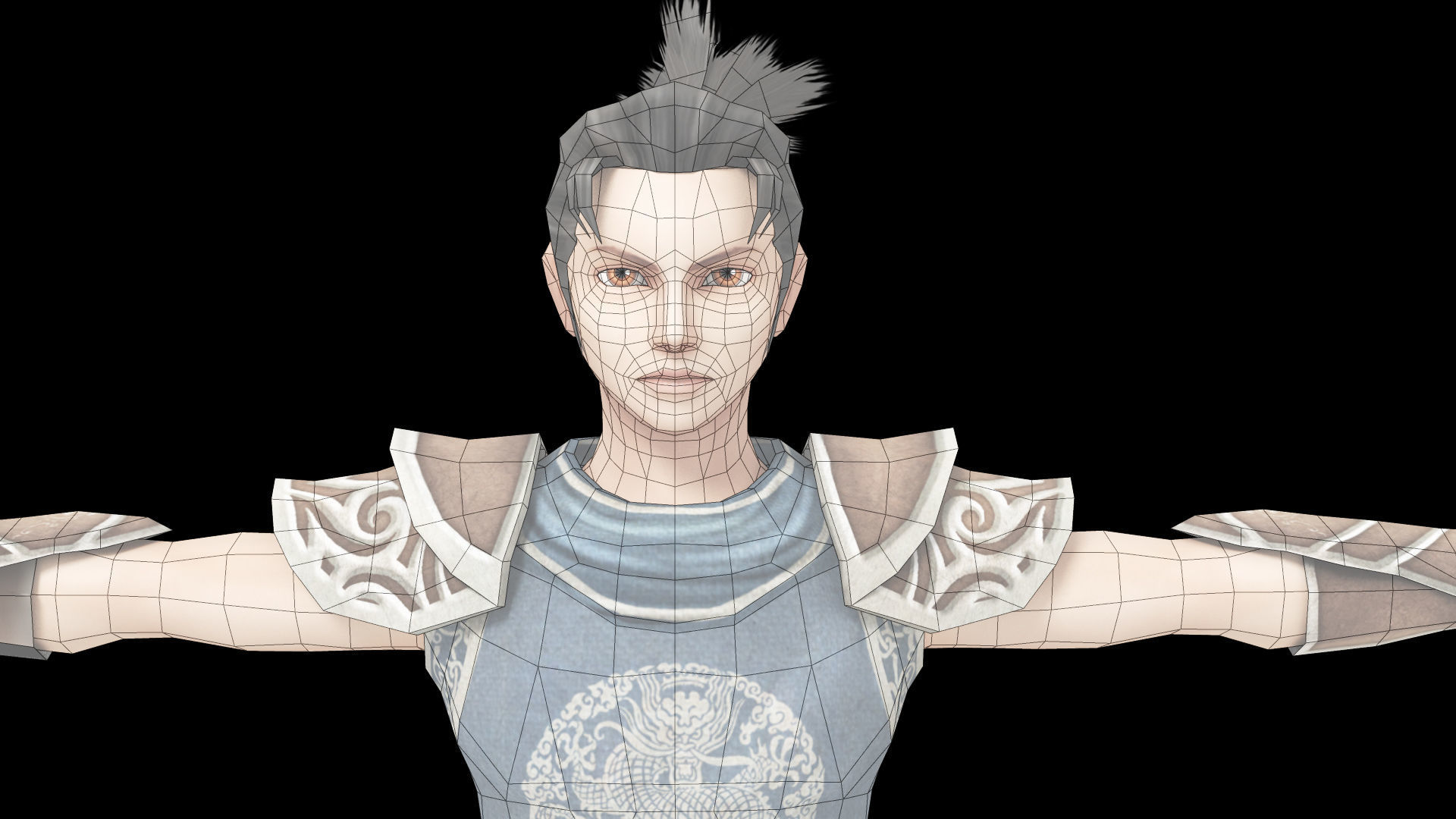 Warrior Low Poly Game Male Character  Low-poly 3D model_6