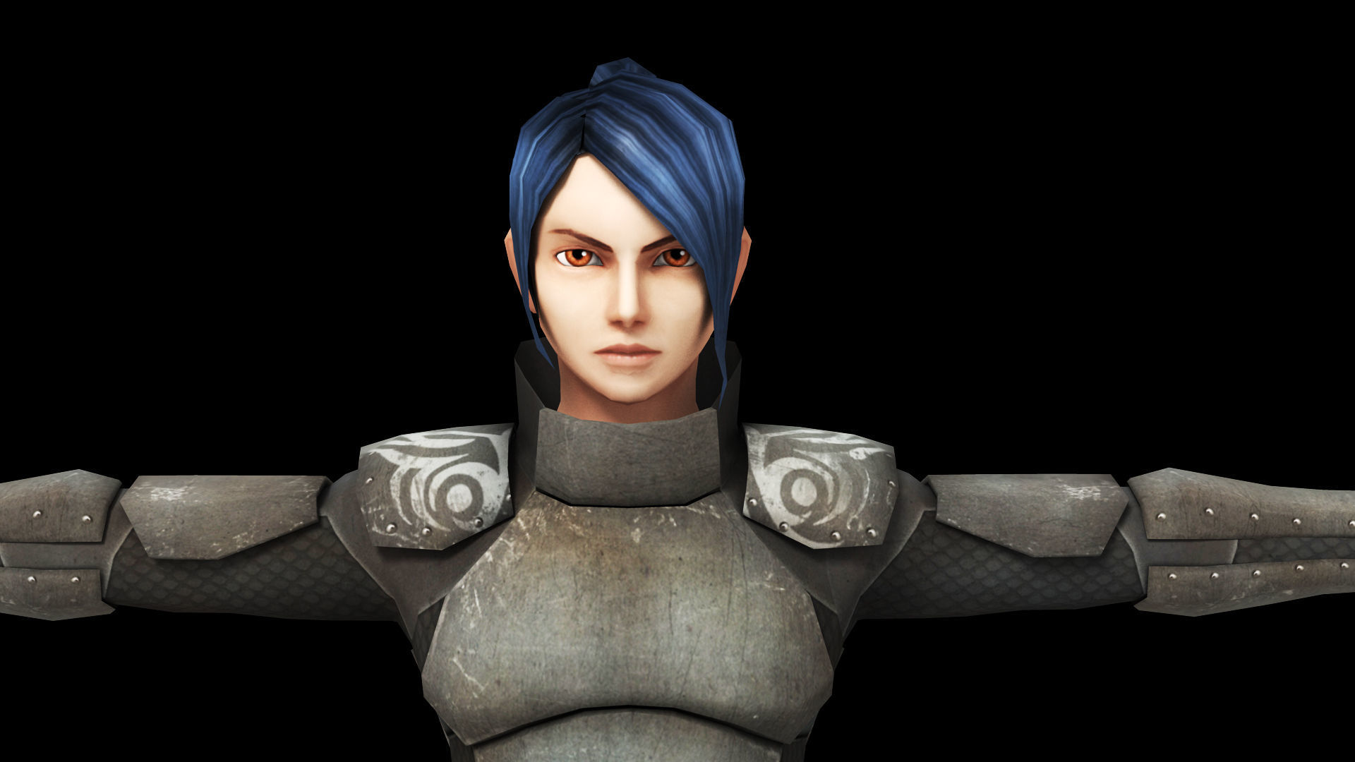 Warrior Low Poly Game Male Character  Low-poly 3D model_1