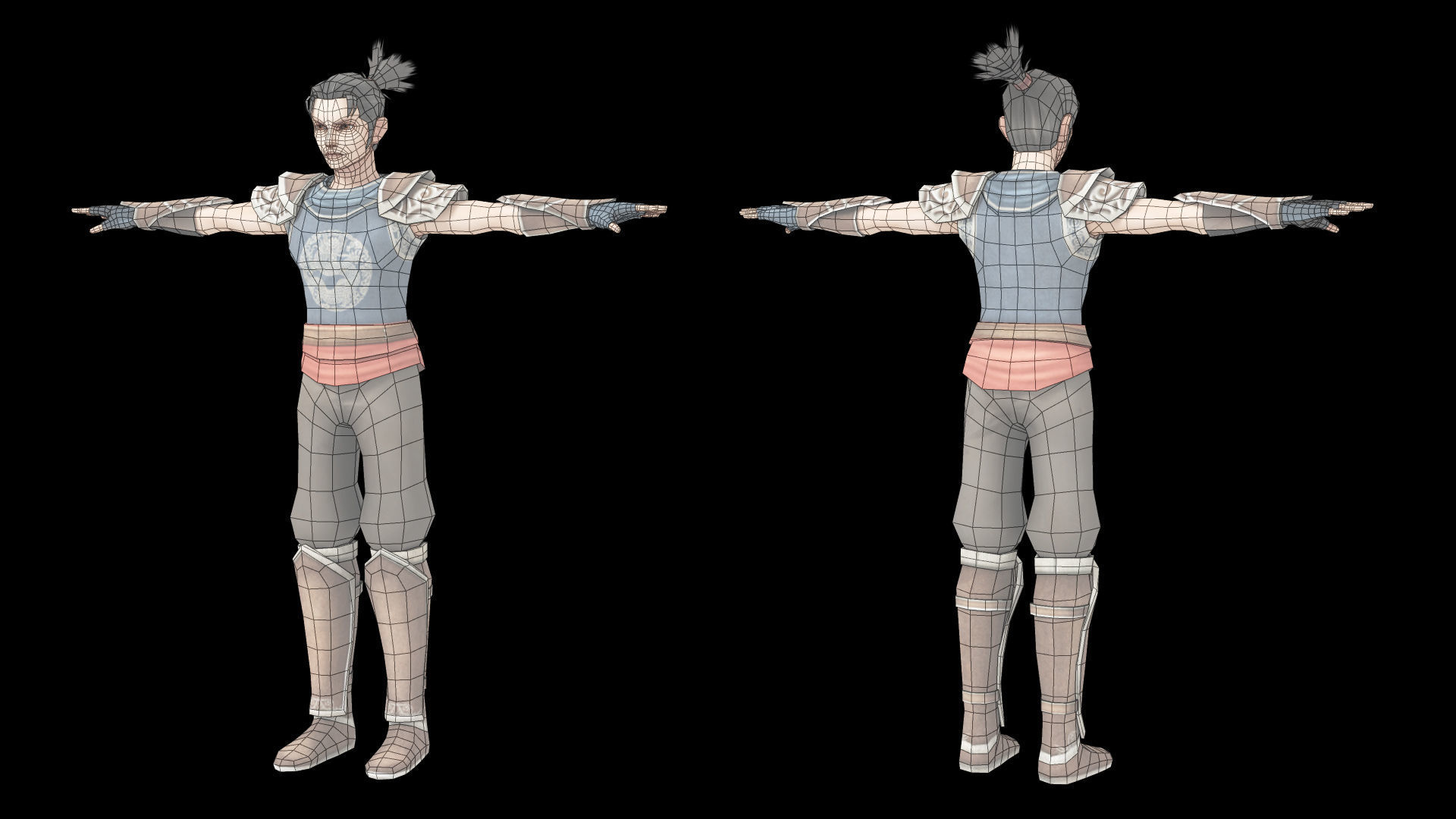 Warrior Low Poly Game Male Character  Low-poly 3D model_9