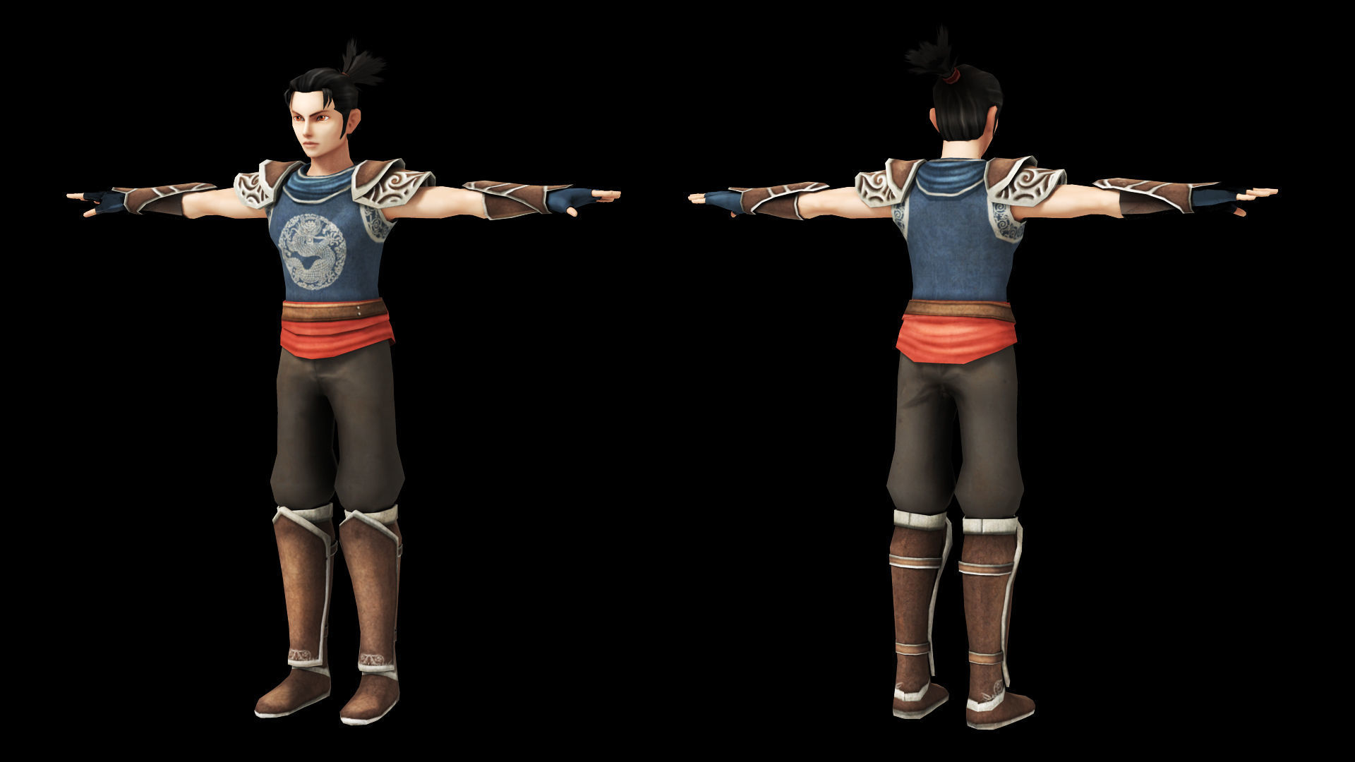 Warrior Low Poly Game Male Character  Low-poly 3D model_3