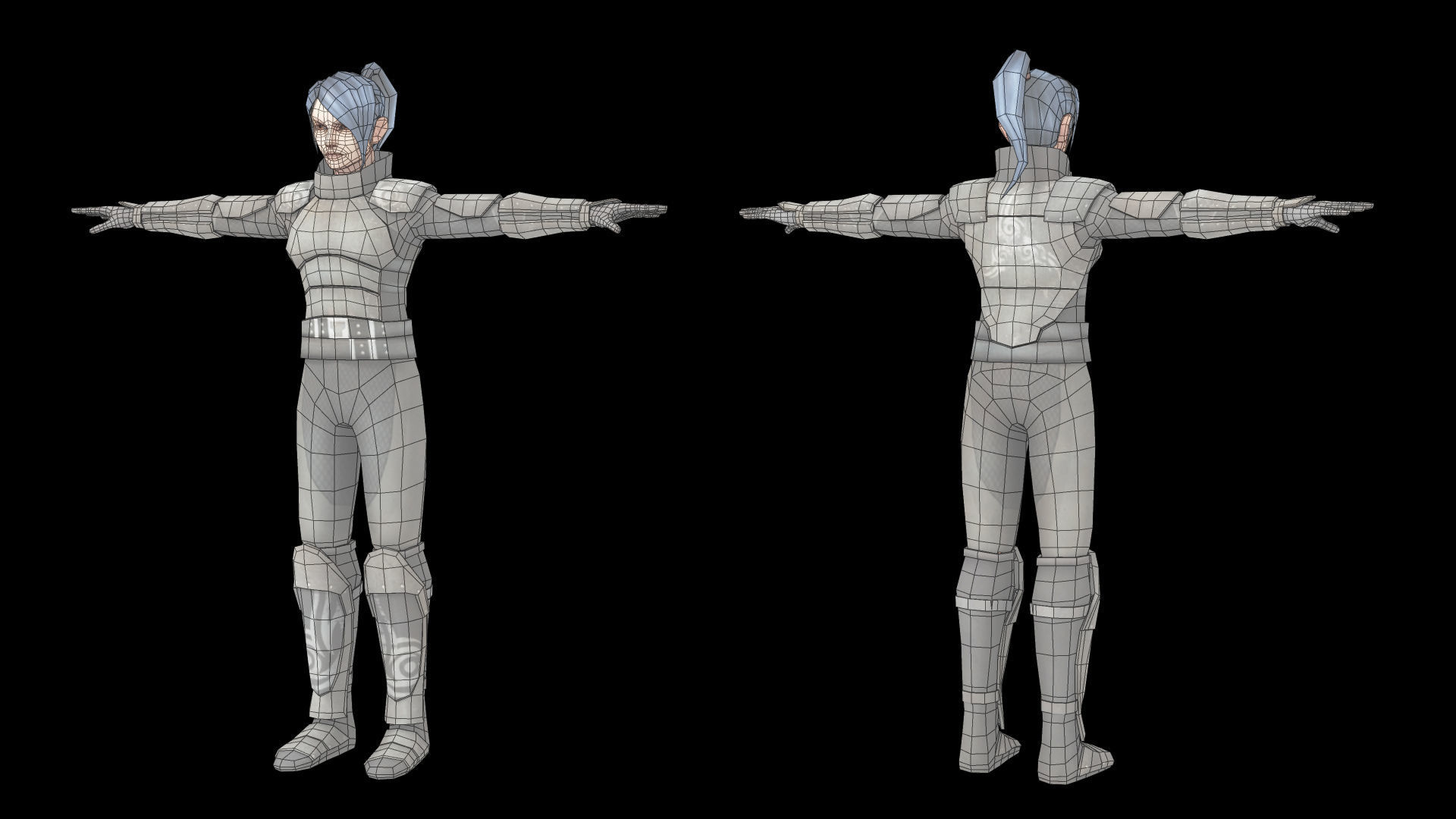 Warrior Low Poly Game Male Character  Low-poly 3D model_10