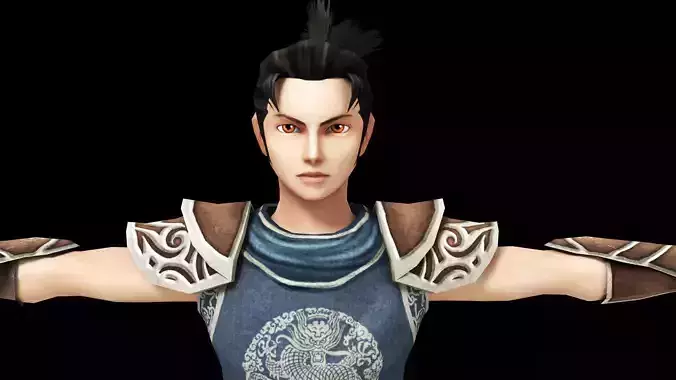 Warrior Low Poly Game Male Character  Low-poly 3D model