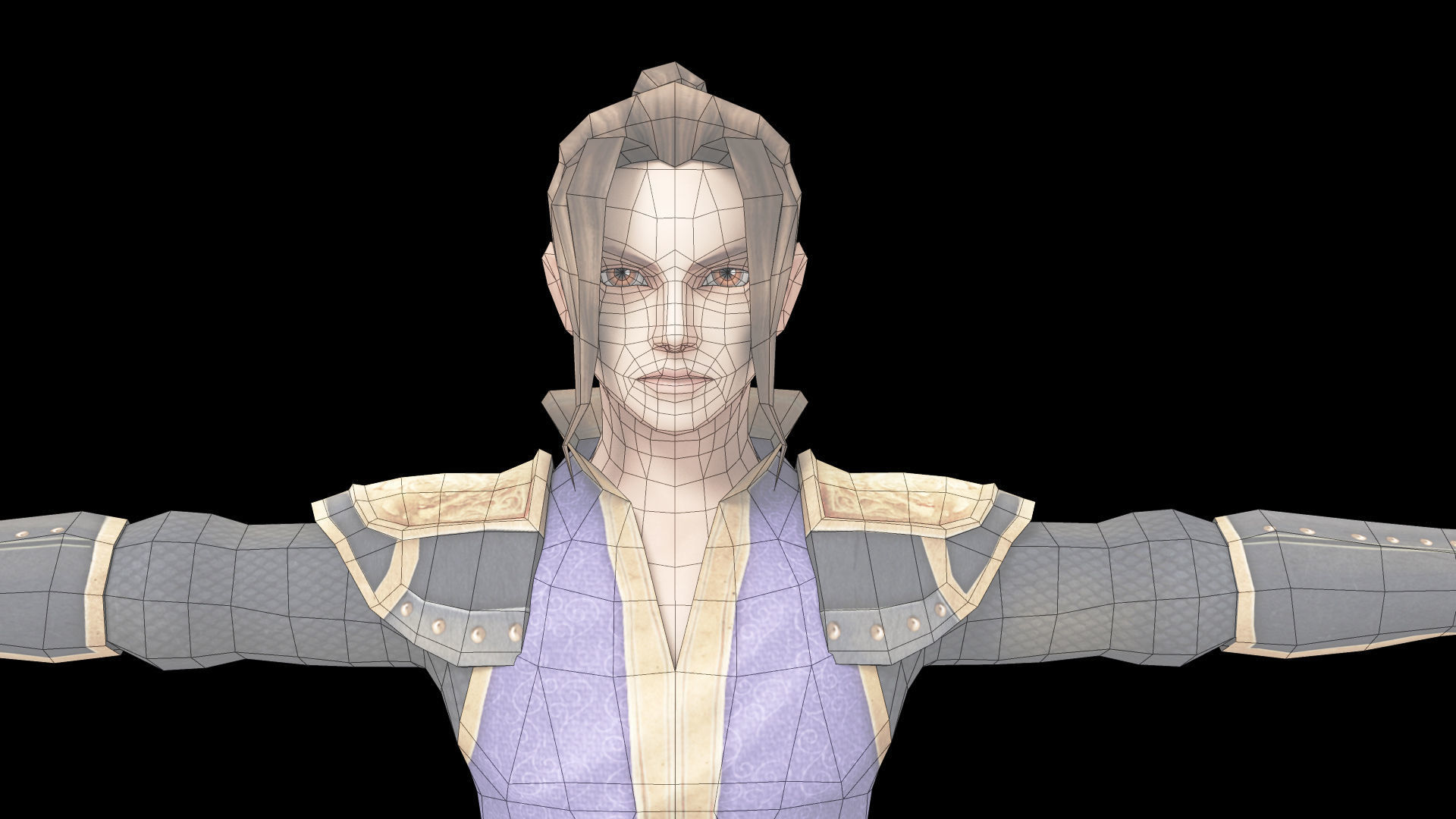 Warrior Low Poly Game Male Character  Low-poly 3D model_8