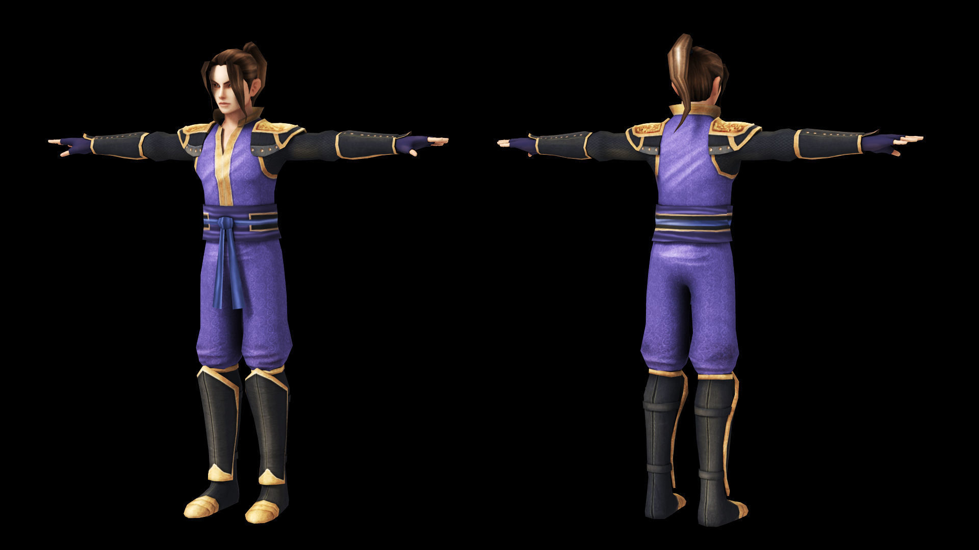 Warrior Low Poly Game Male Character  Low-poly 3D model_5