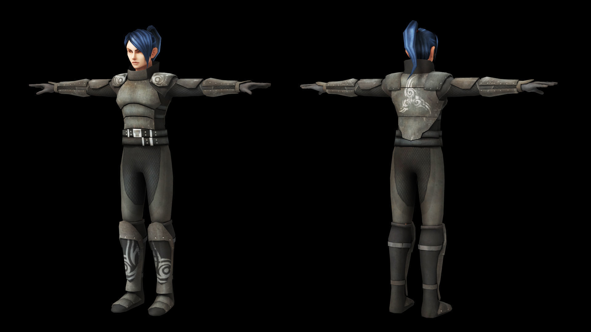 Warrior Low Poly Game Male Character  Low-poly 3D model_4