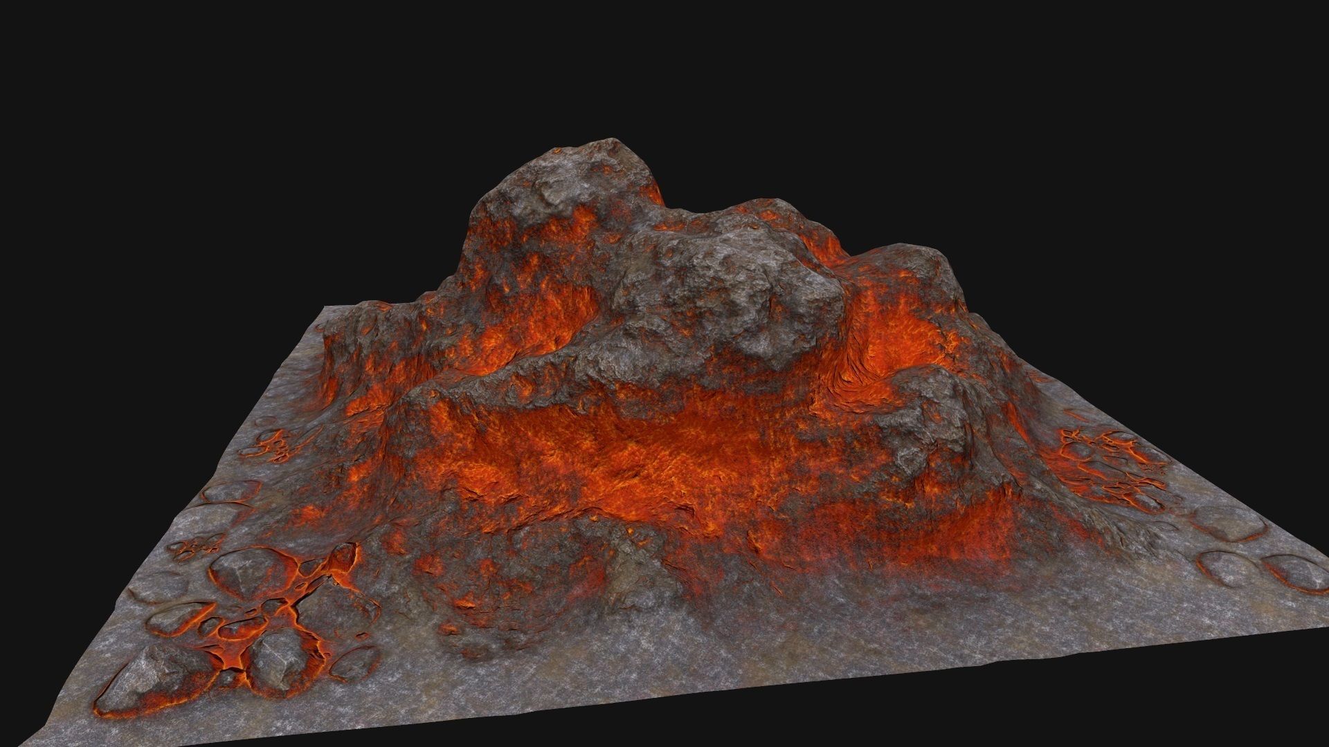 lava rock Low-poly 3D model_11