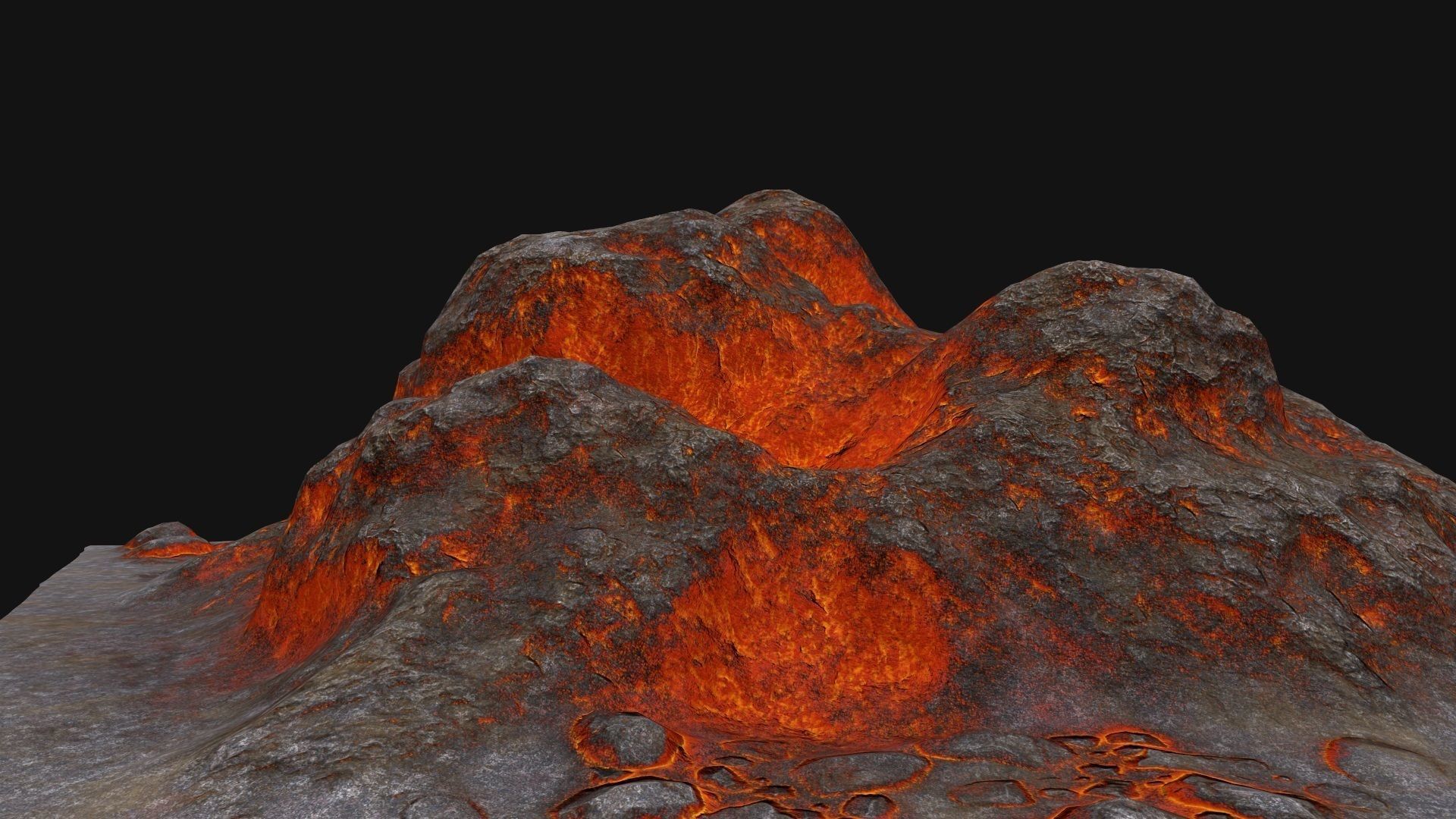 lava rock Low-poly 3D model_3