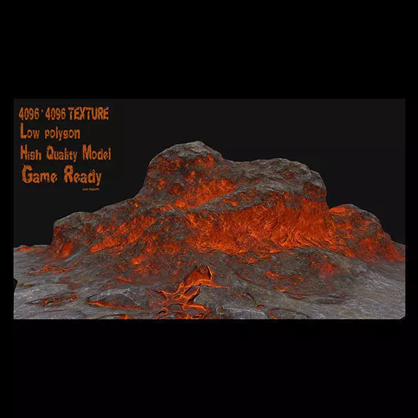 lava rock Low-poly 3D model_0