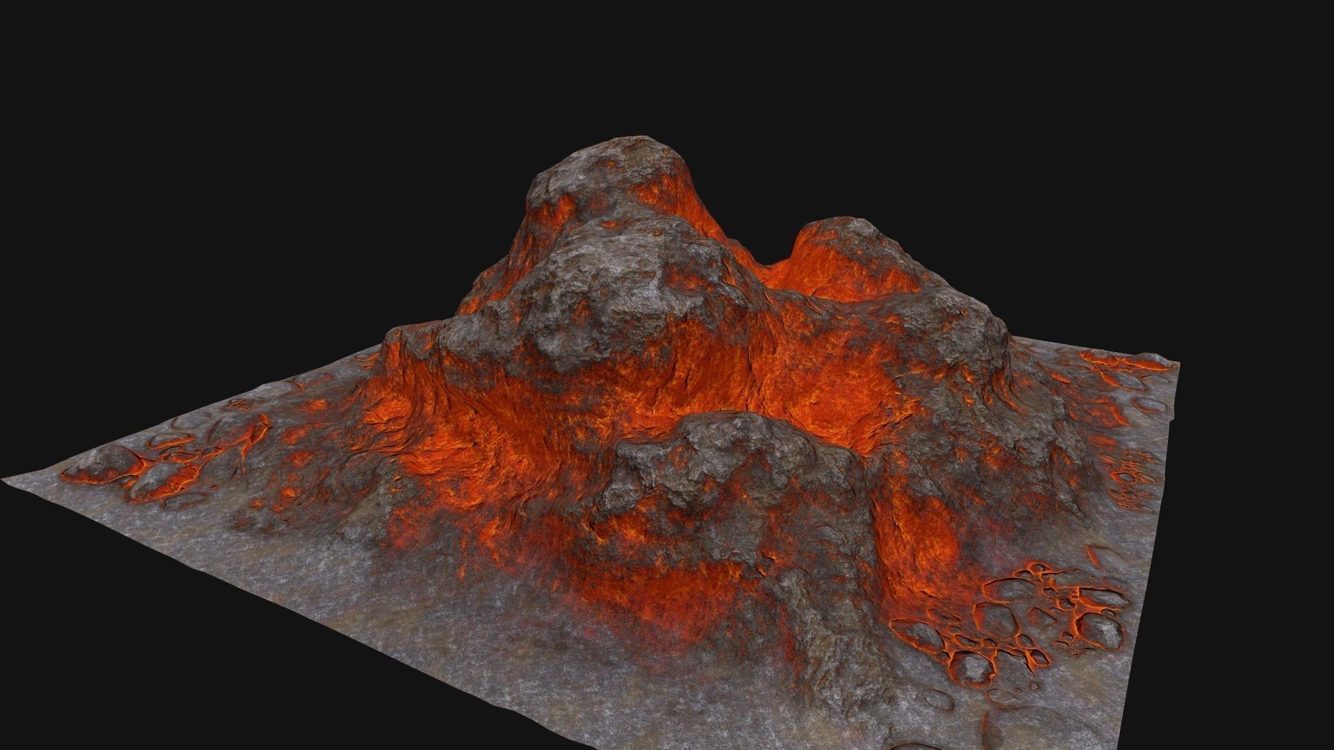 lava rock Low-poly 3D model_8