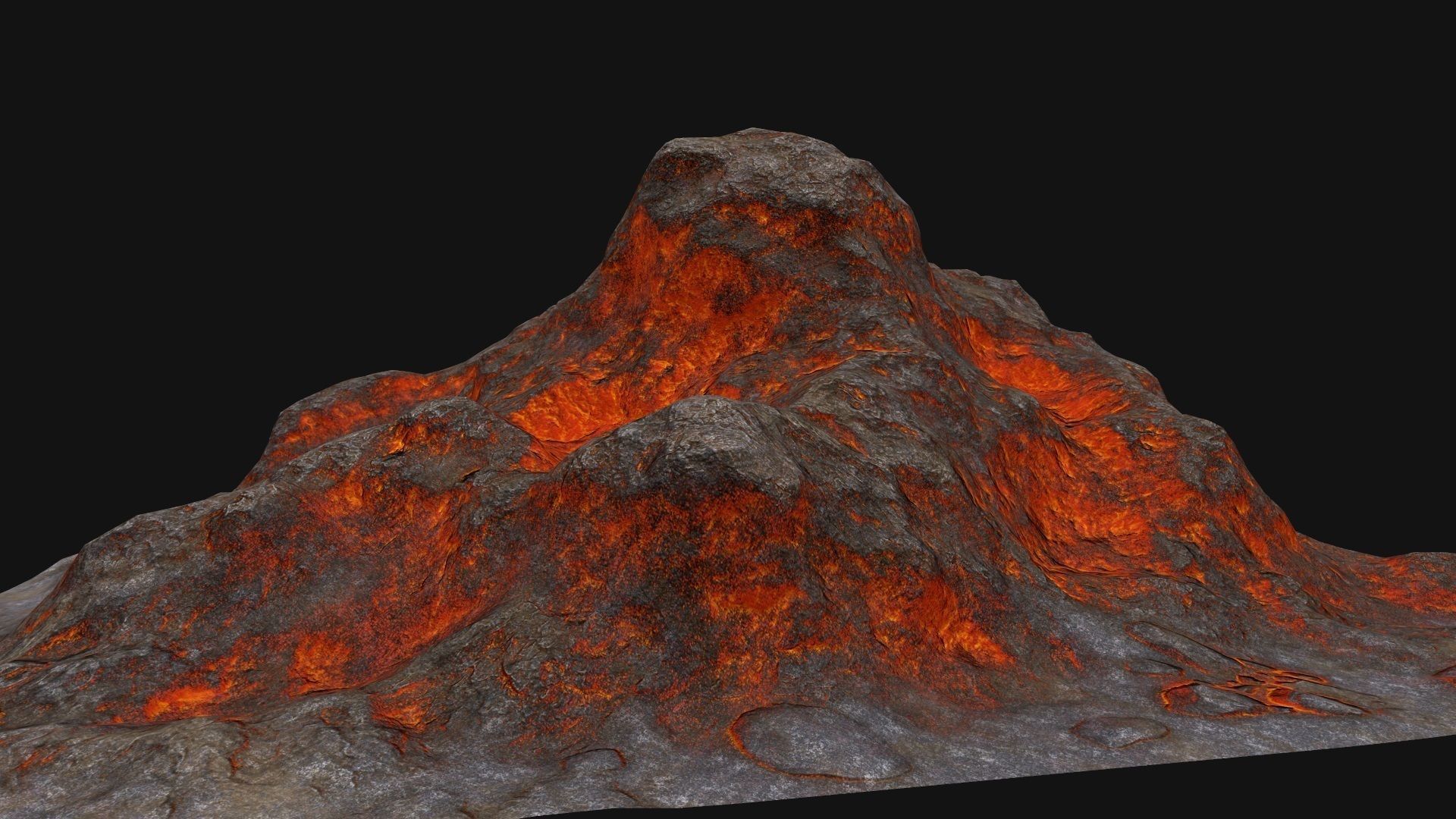 lava rock Low-poly 3D model_2