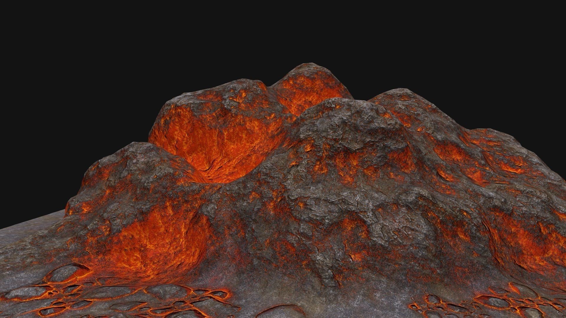 lava rock Low-poly 3D model_4