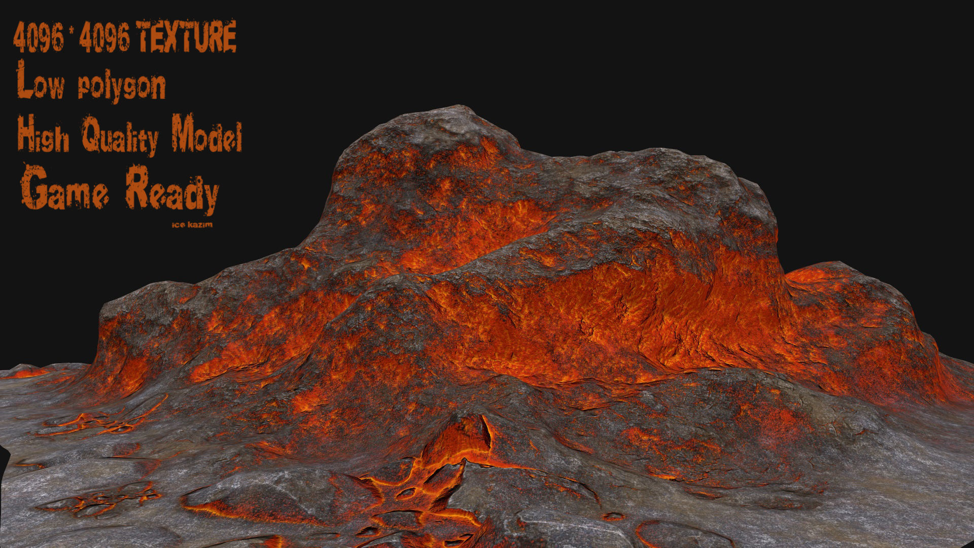 lava rock Low-poly 3D model_1