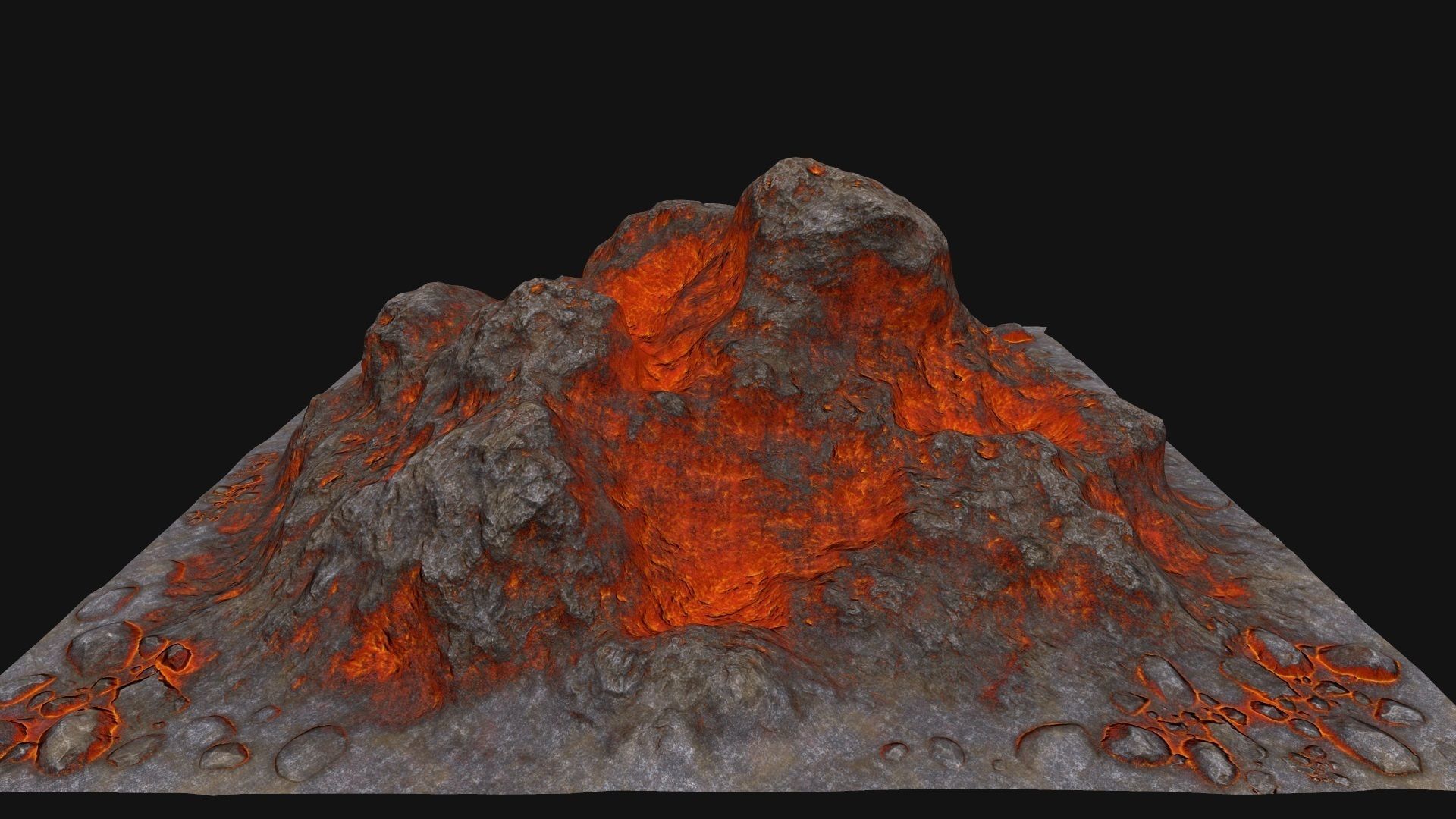 lava rock Low-poly 3D model_6