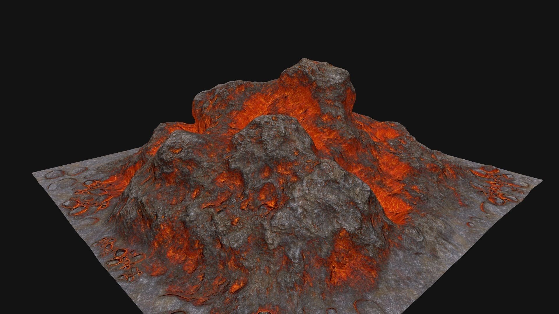 lava rock Low-poly 3D model_7