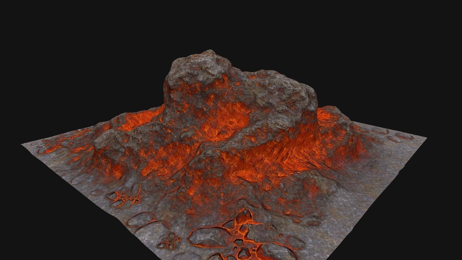 lava rock Low-poly 3D model_10