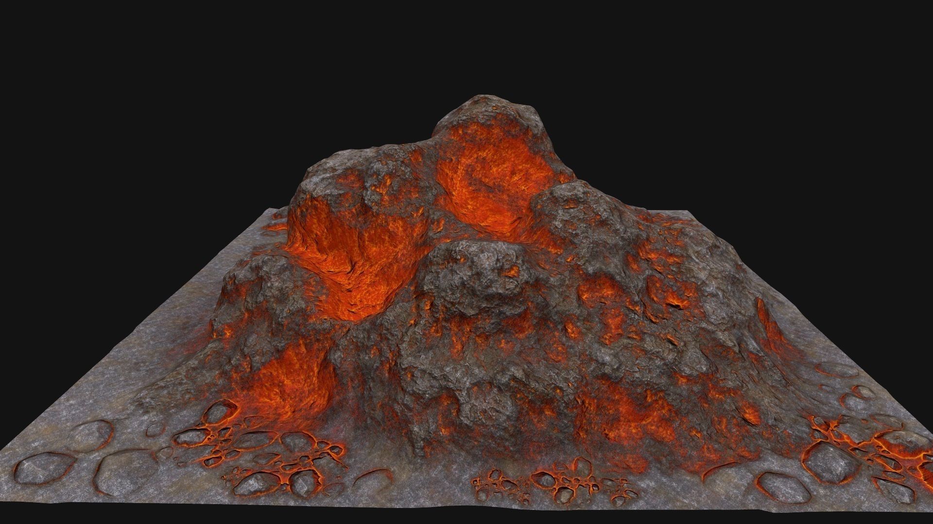 lava rock Low-poly 3D model_9