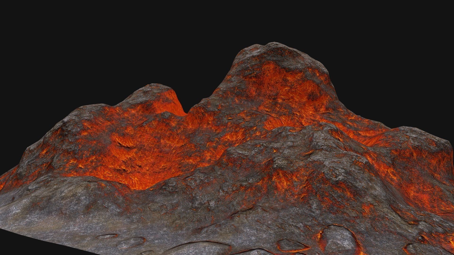 lava rock Low-poly 3D model_5