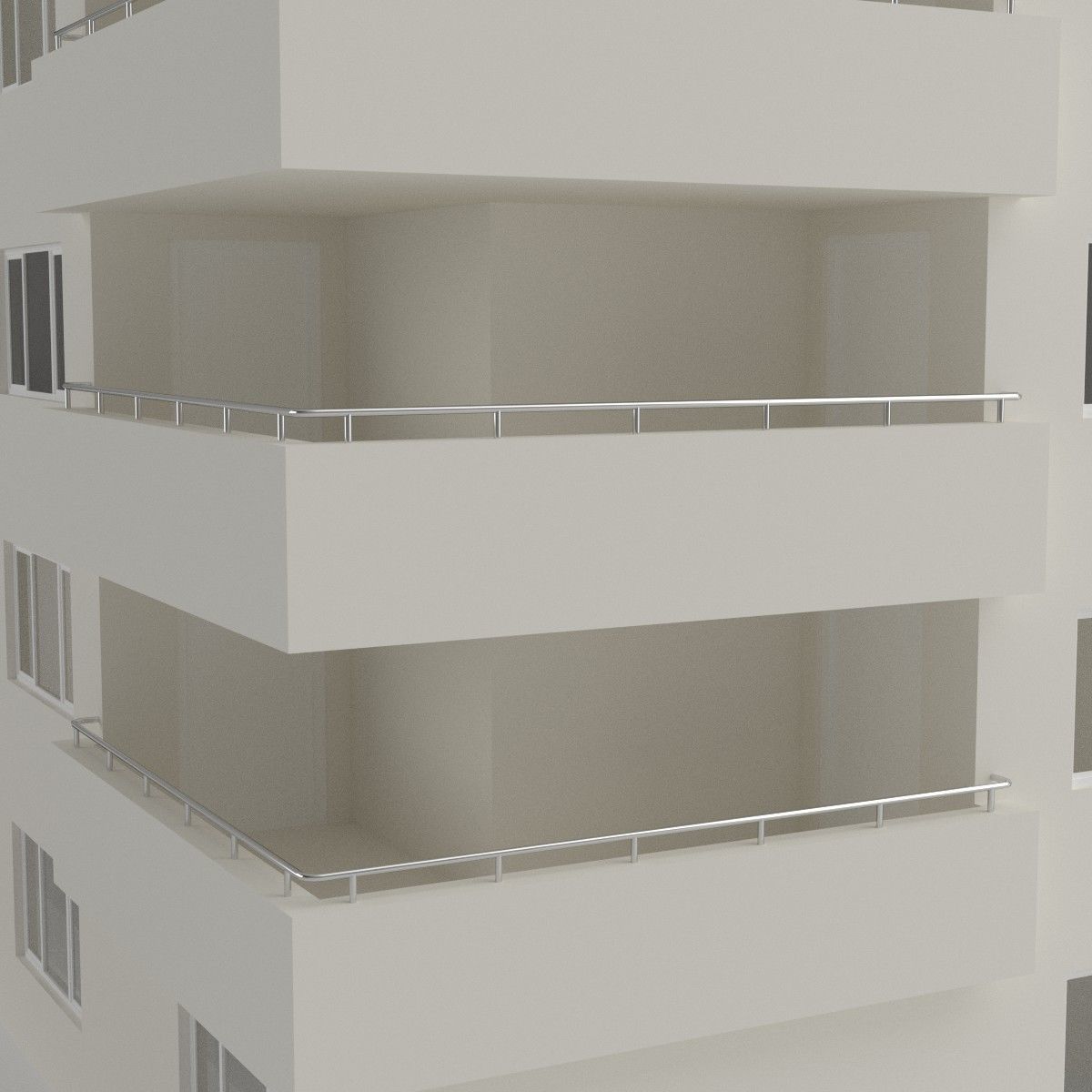 Apartment building 3D model_4