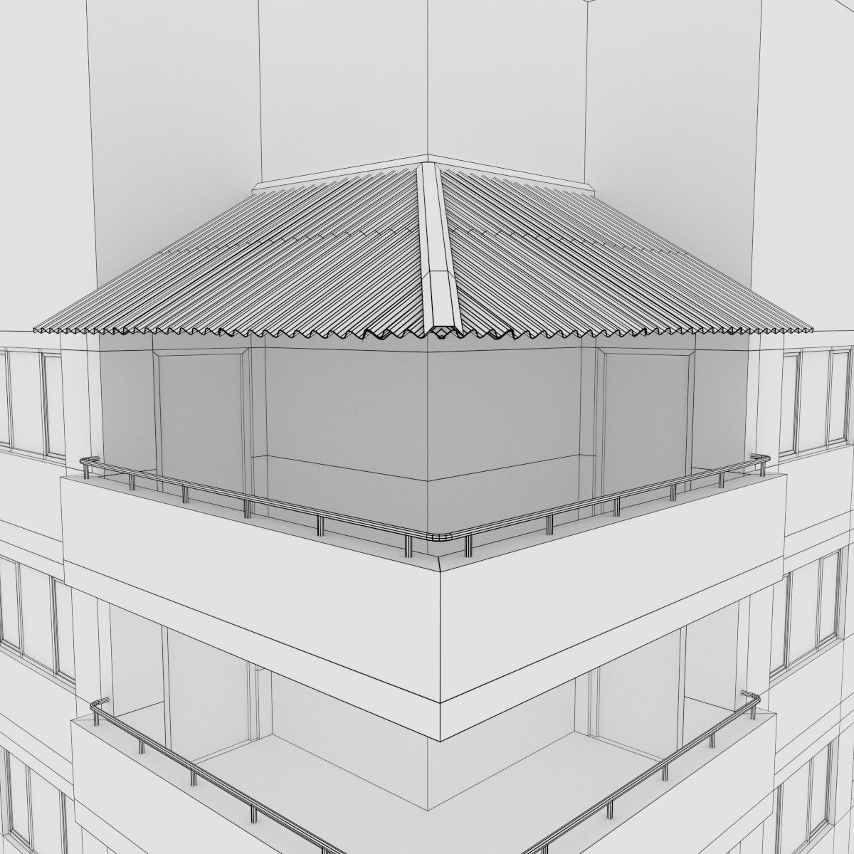 Apartment building 3D model_13