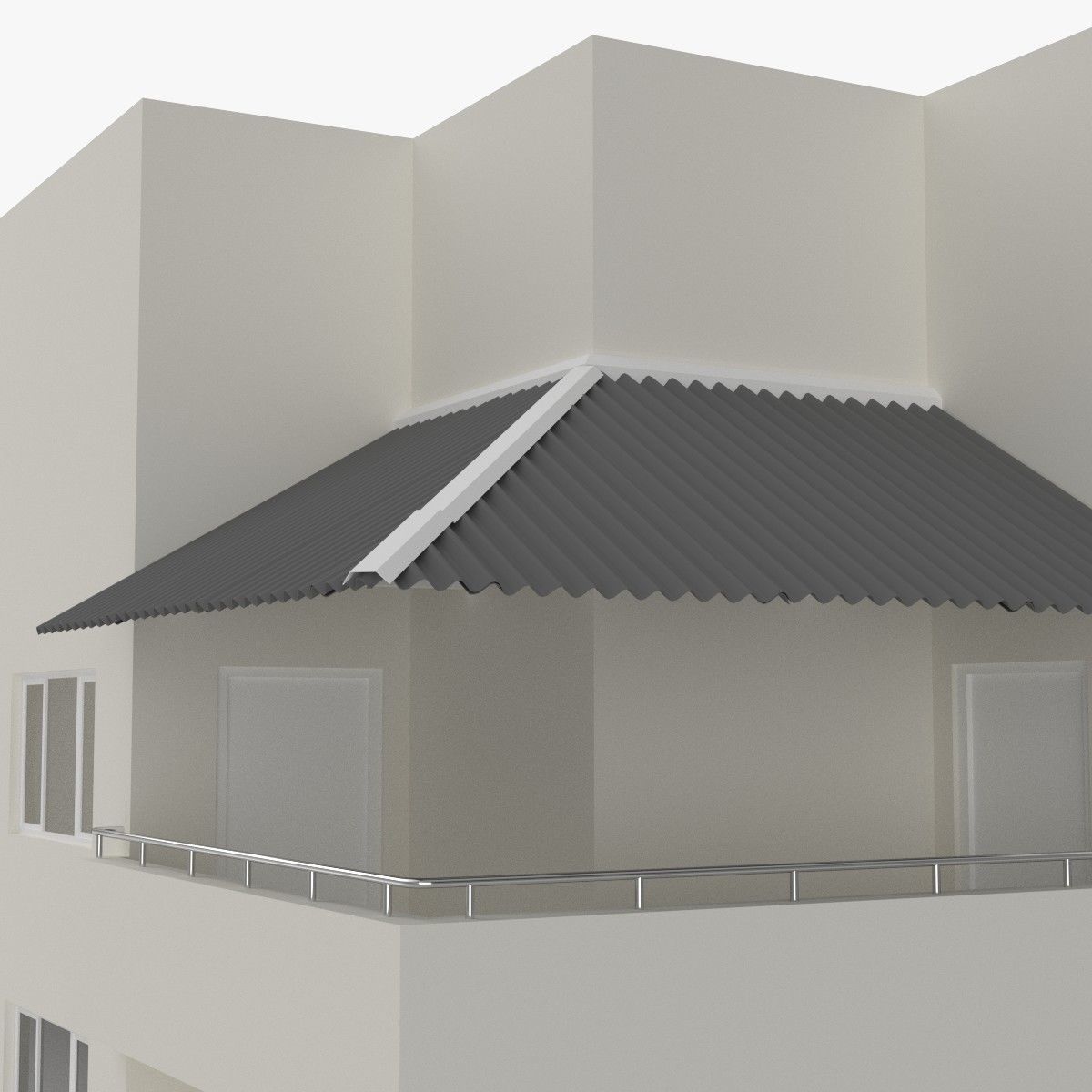Apartment building 3D model_5