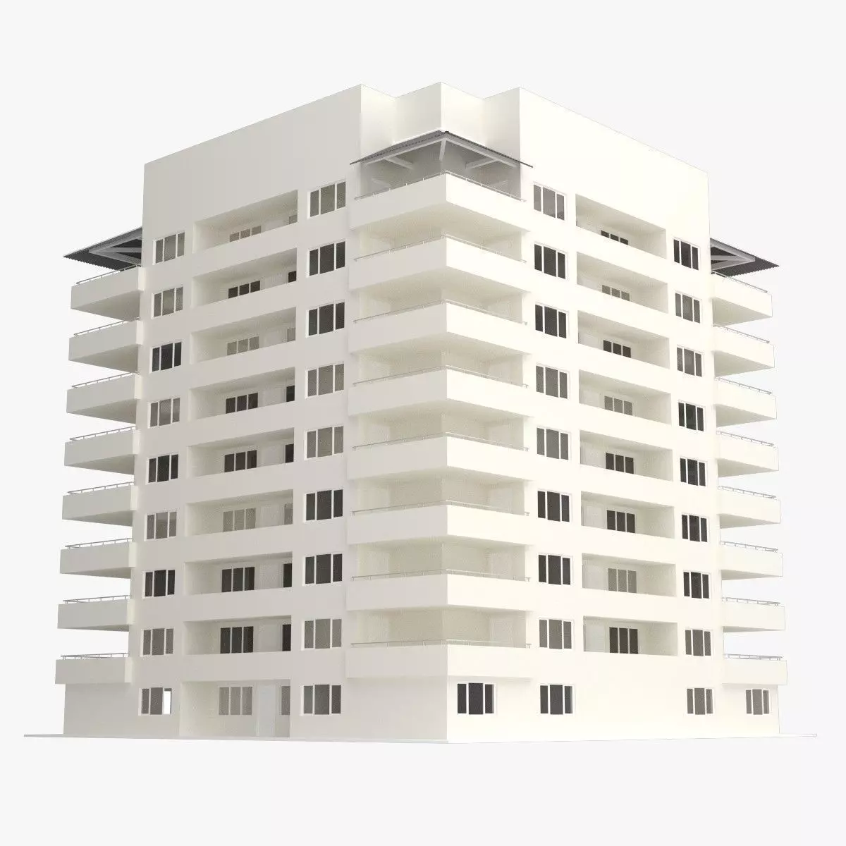 Apartment building 3D model_0