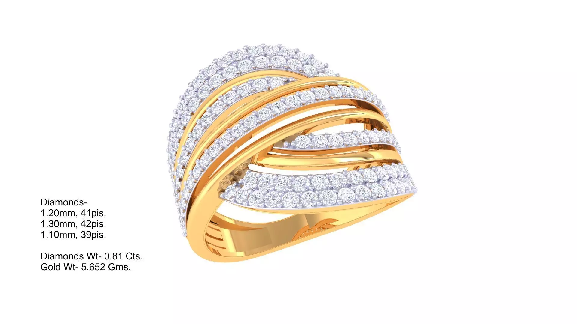 Custom Design Gold Ring 3D print model