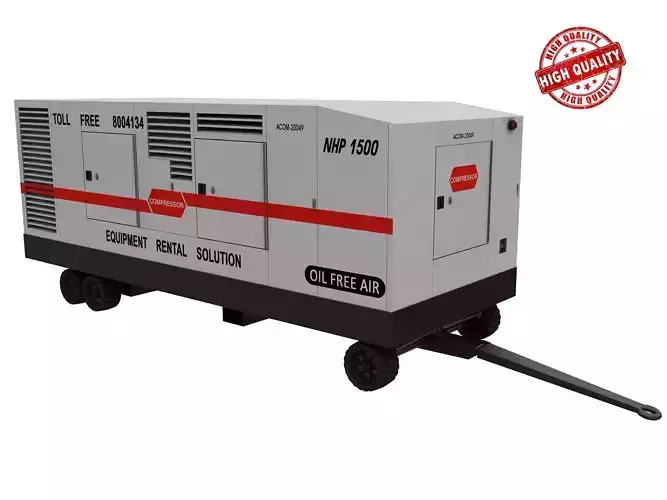 Compressor diesel generator on wheels 3D model