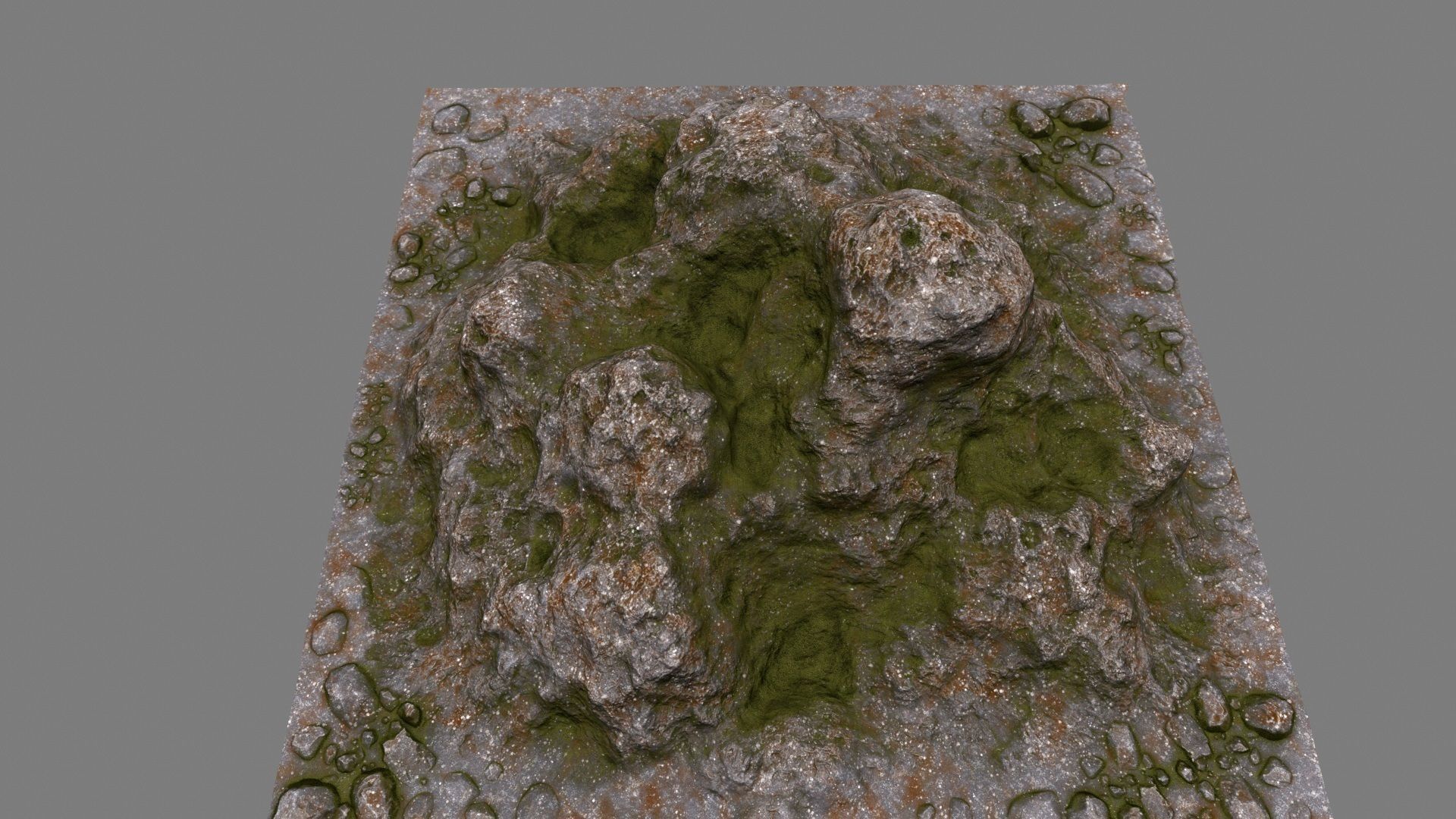 Rocks mountain with grass and moss Low-poly 3D model_13