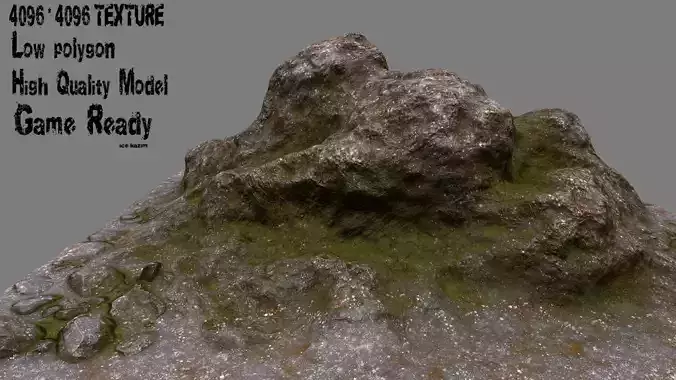 Rocks mountain with grass and moss