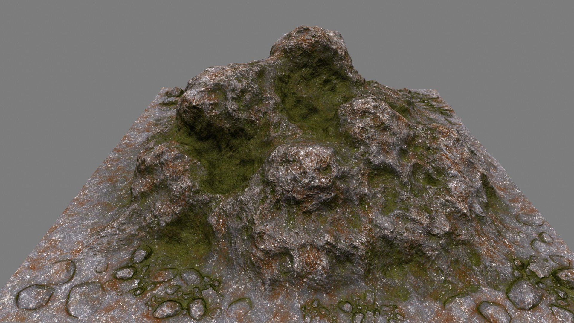Rocks mountain with grass and moss Low-poly 3D model_18