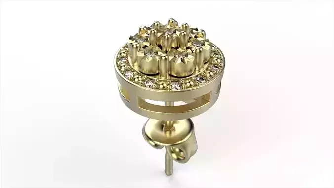 Diamond Illusion Stud Earrings 3D print model