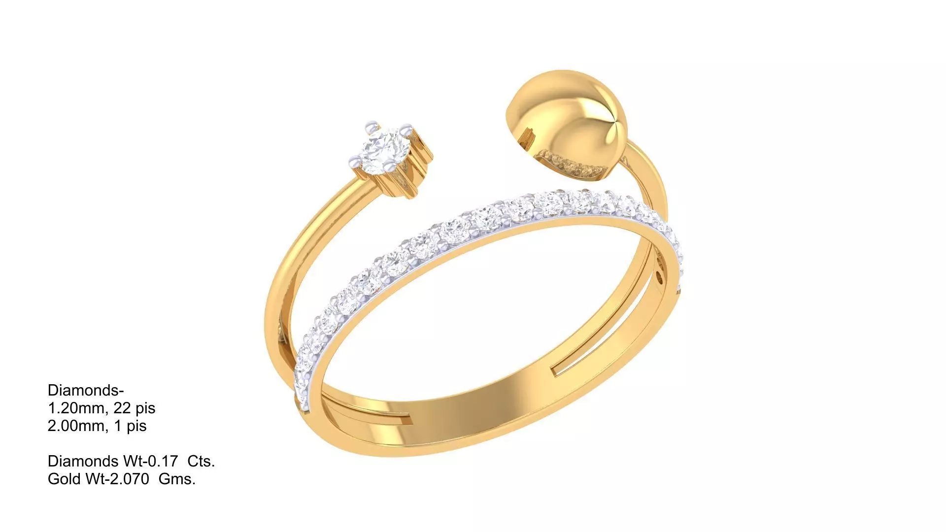 Custom Design Gold Ring Free 3D print model