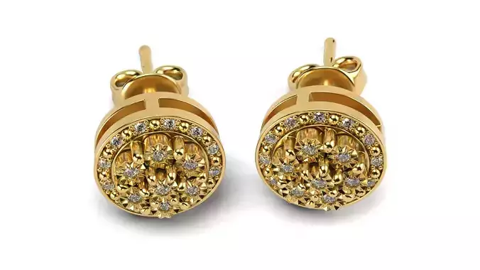 Diamond Illusion Stud Earrings