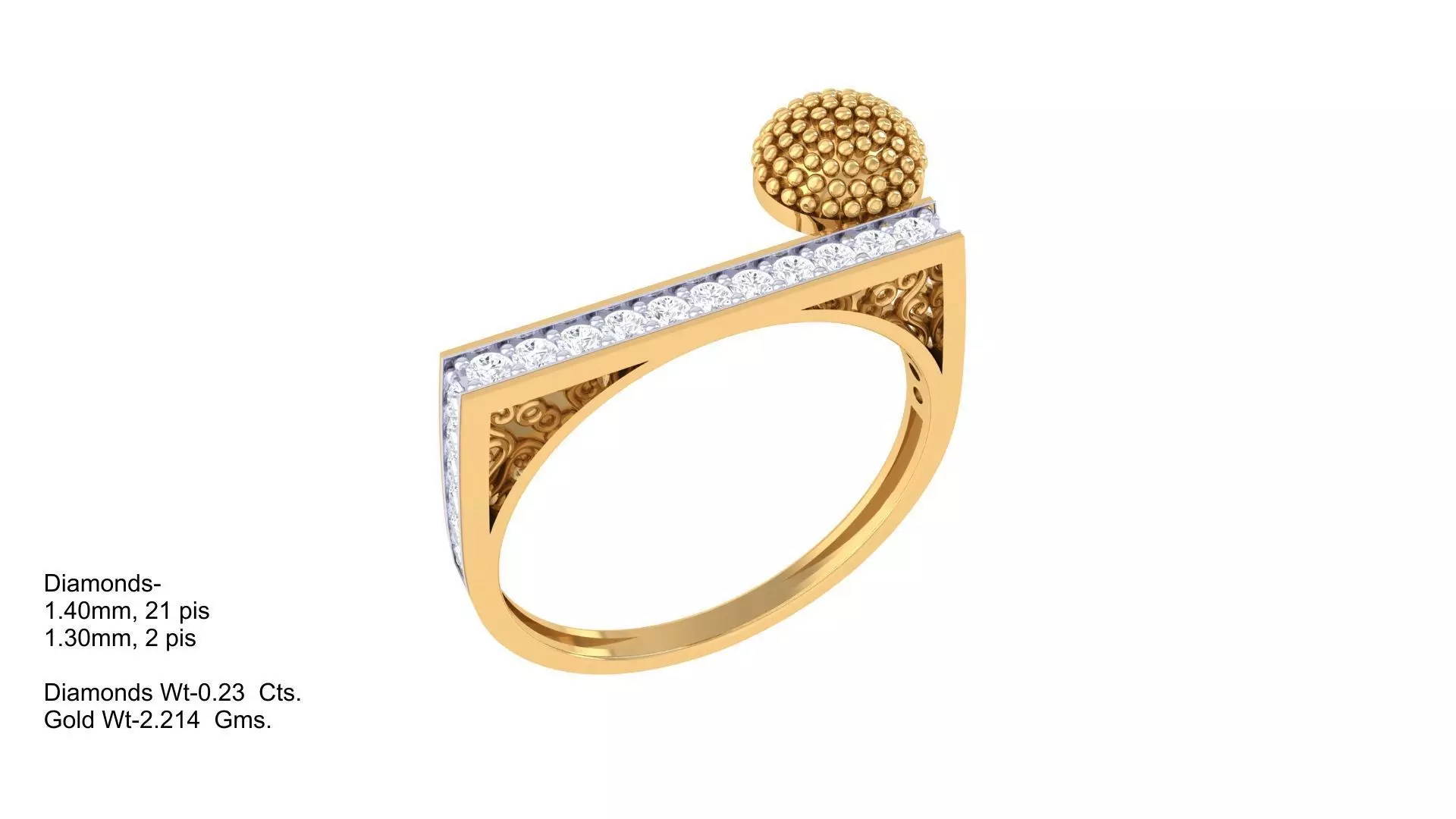 Custom Design Gold Ring Free 3D print model