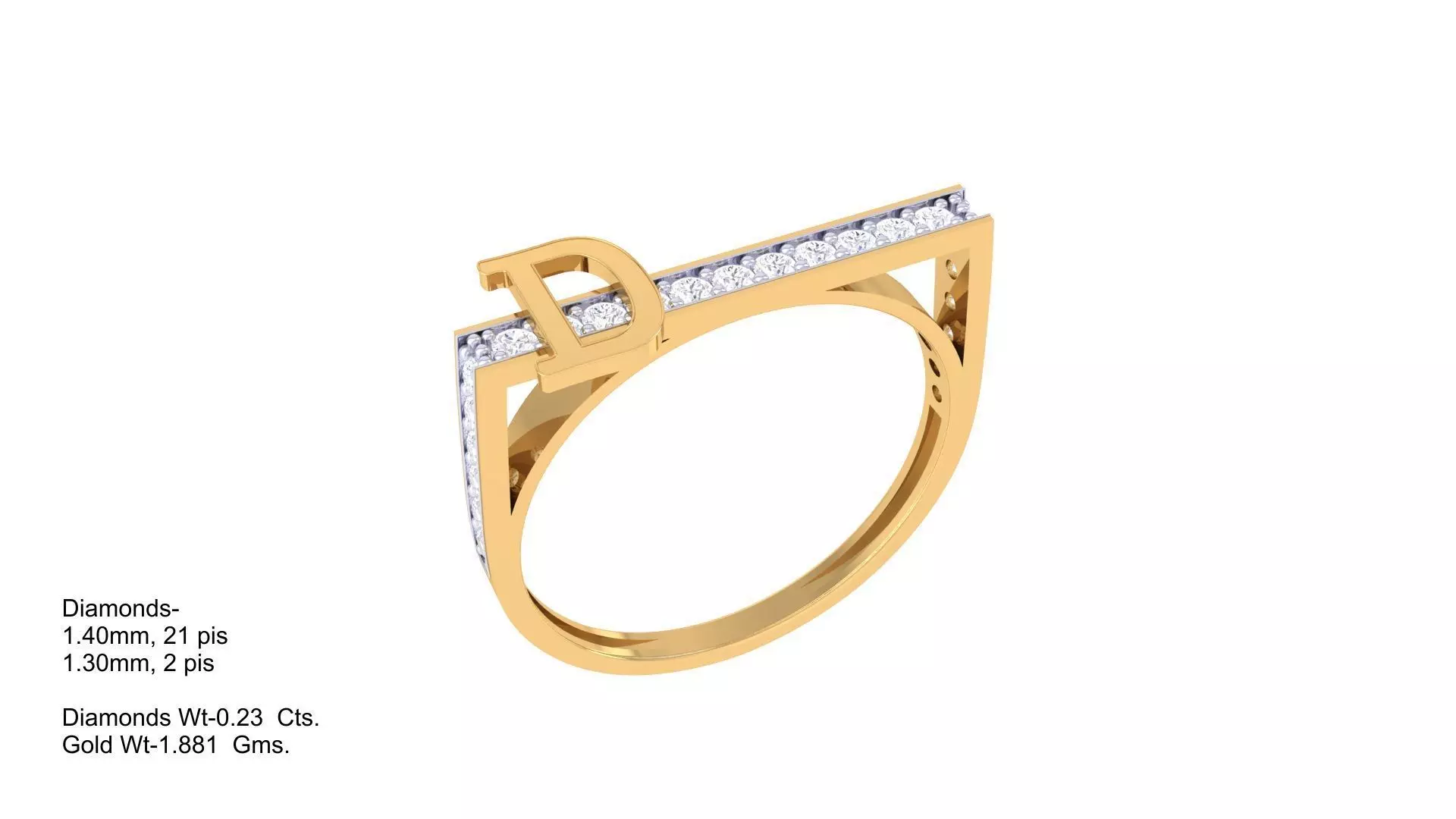 Custom Design Gold Ring Free 3D print model