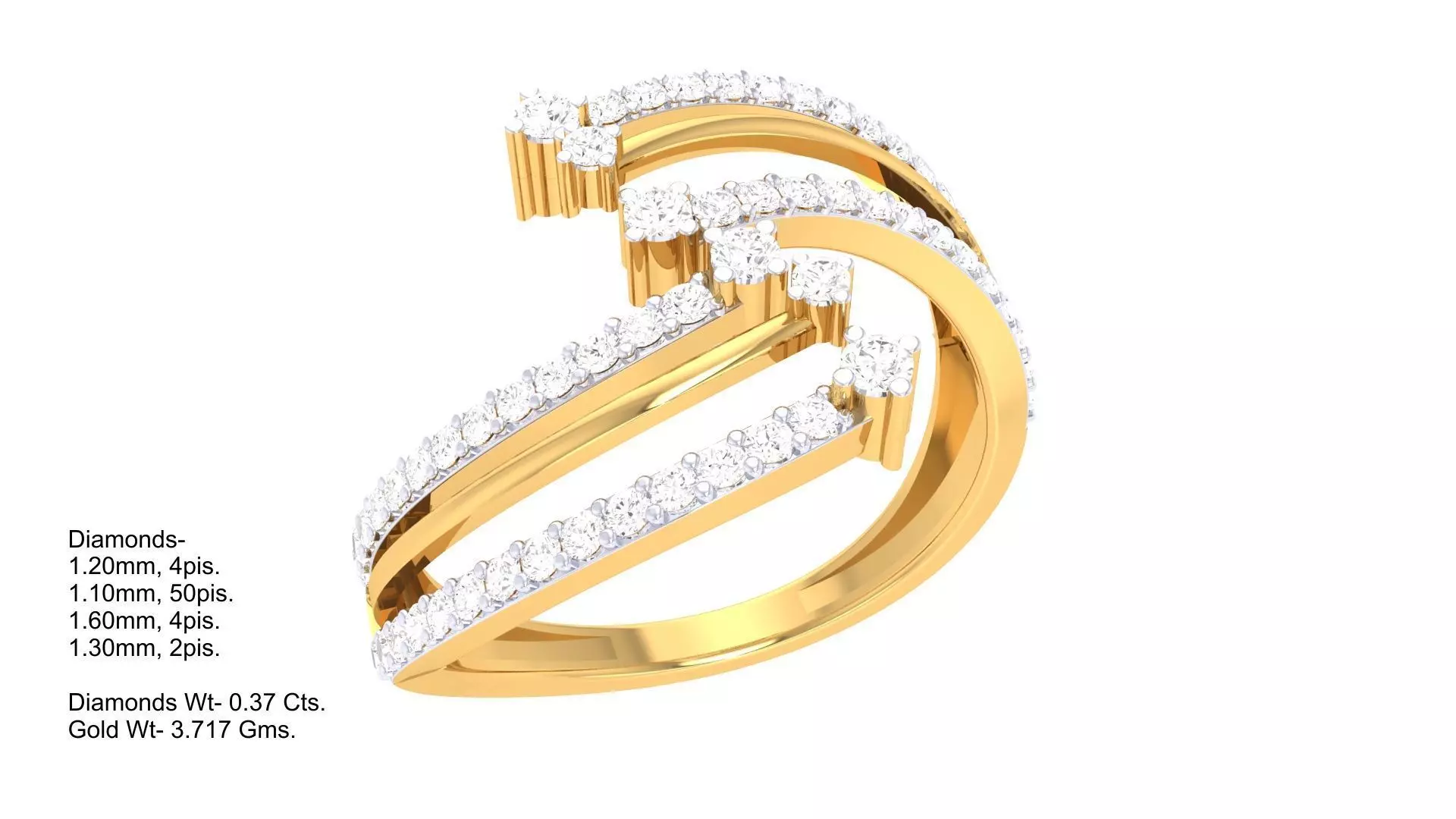Custom Design Gold Ring Free 3D print model