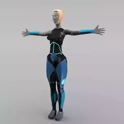 Semi Scifi Female - Low Poly