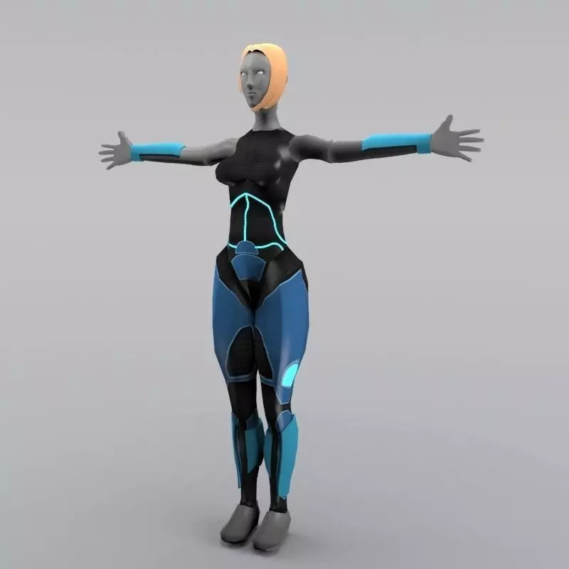 Semi Scifi Female - Low Poly Low-poly 3D model