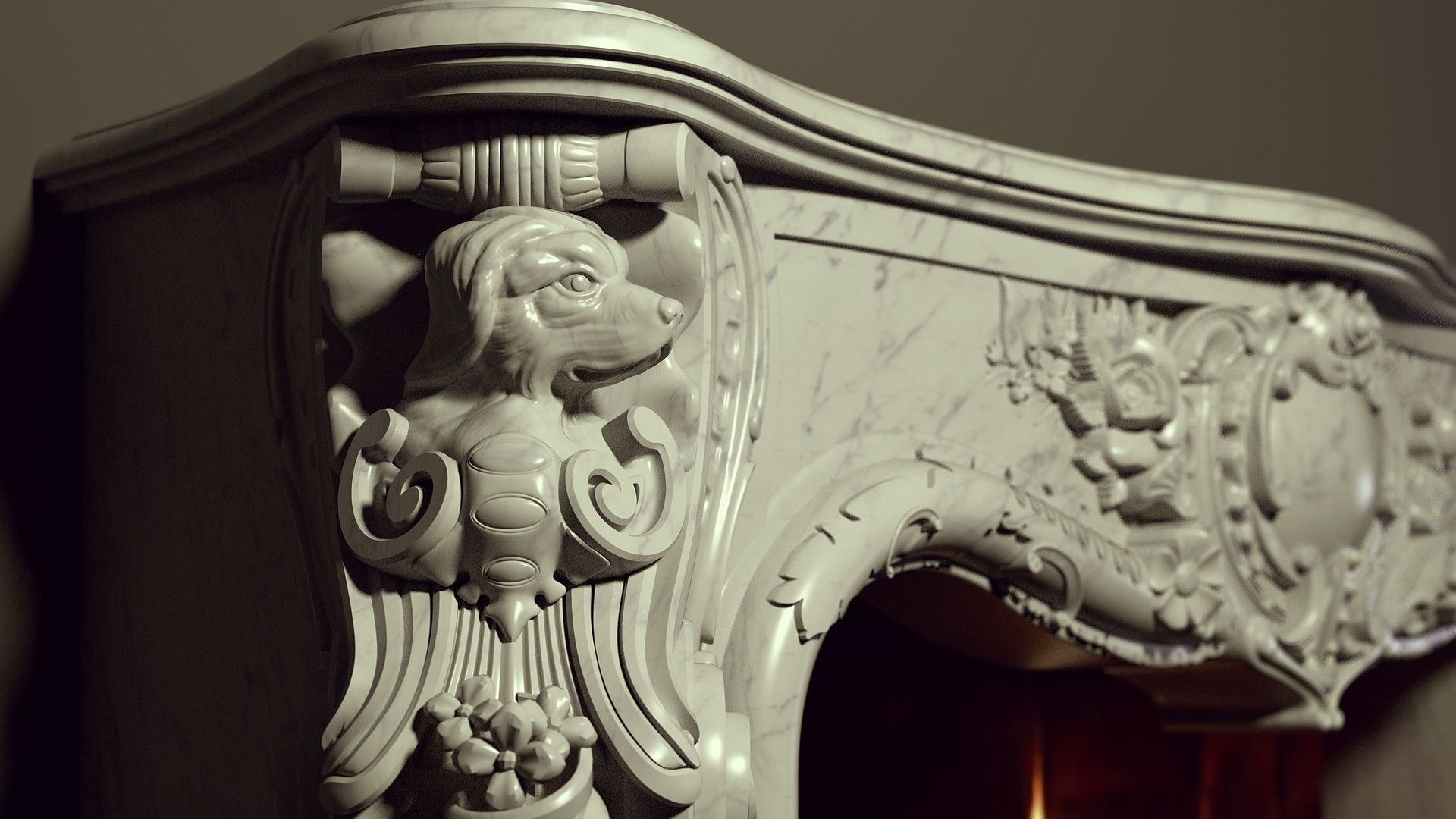 Fireplace 3D model_2