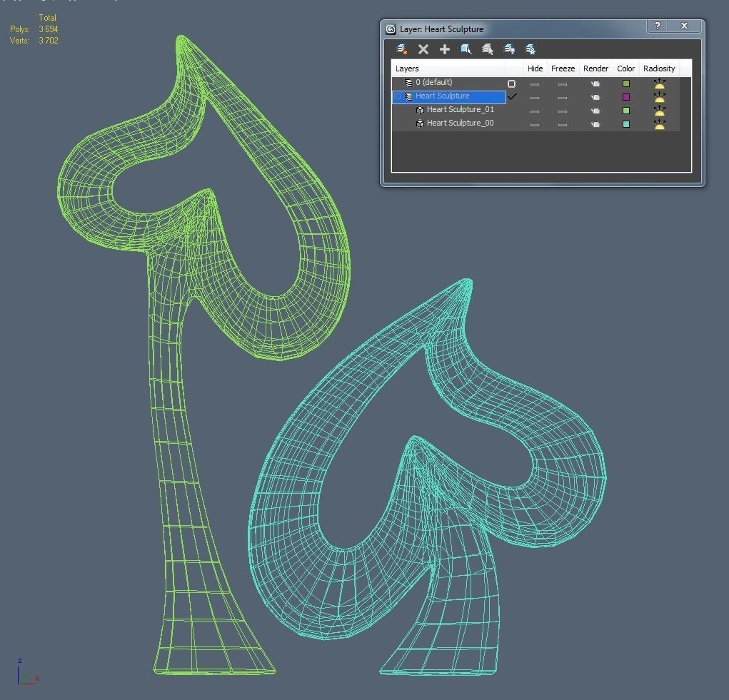 Heart Sculpture P 3D print model_13